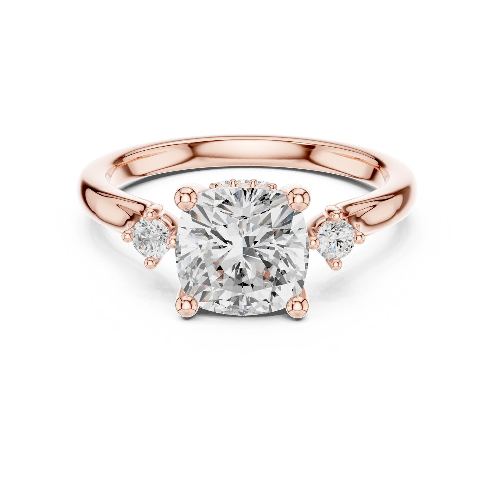 1.93 Ct. Cushion Cut Diamond Ring with Side Accent Stones (DDLR-970) 4