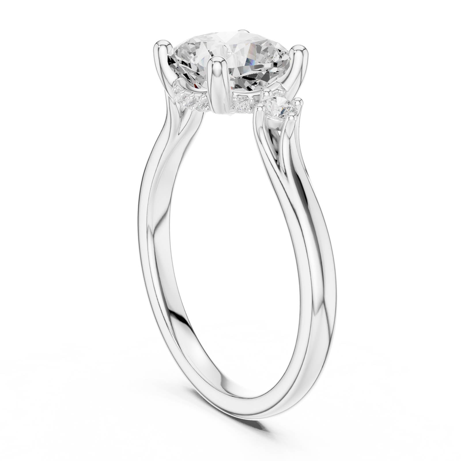 1.93 Ct. Cushion Cut Diamond Ring with Side Accent Stones (DDLR-970) 5