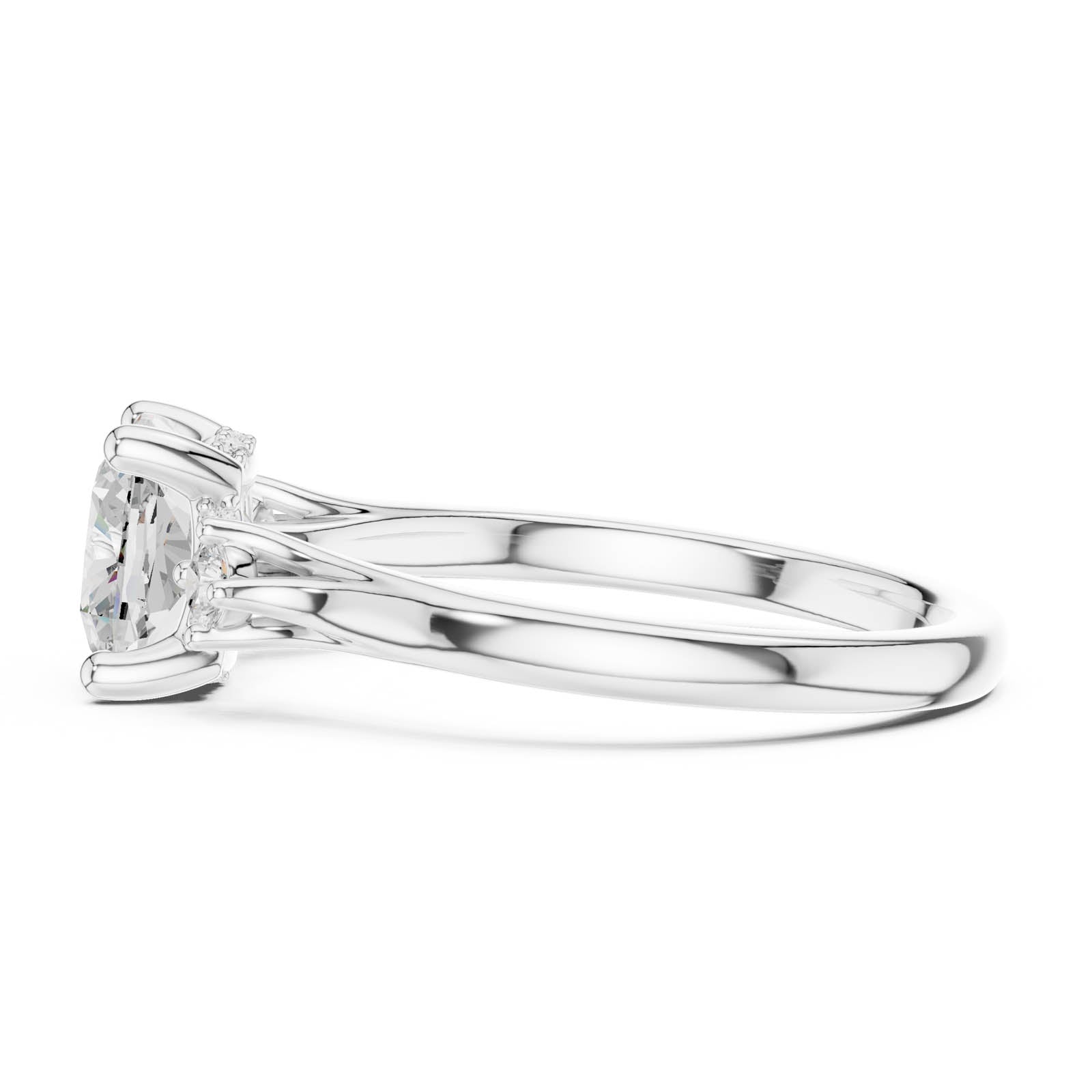 1.93 Ct. Cushion Cut Diamond Ring with Side Accent Stones (DDLR-970) 7
