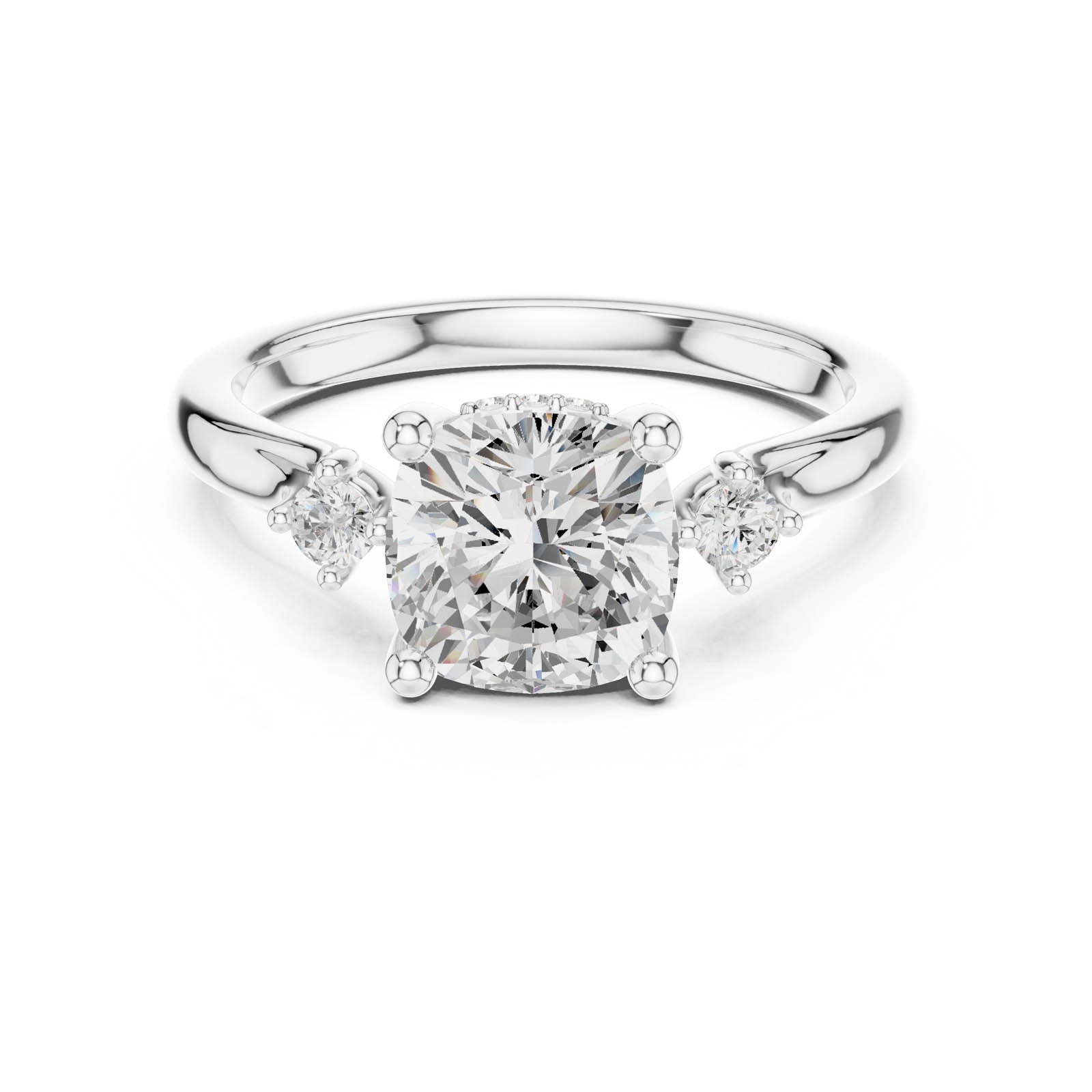 1.93 Ct. Cushion Cut Diamond Ring with Side Accent Stones (DDLR-970) 1