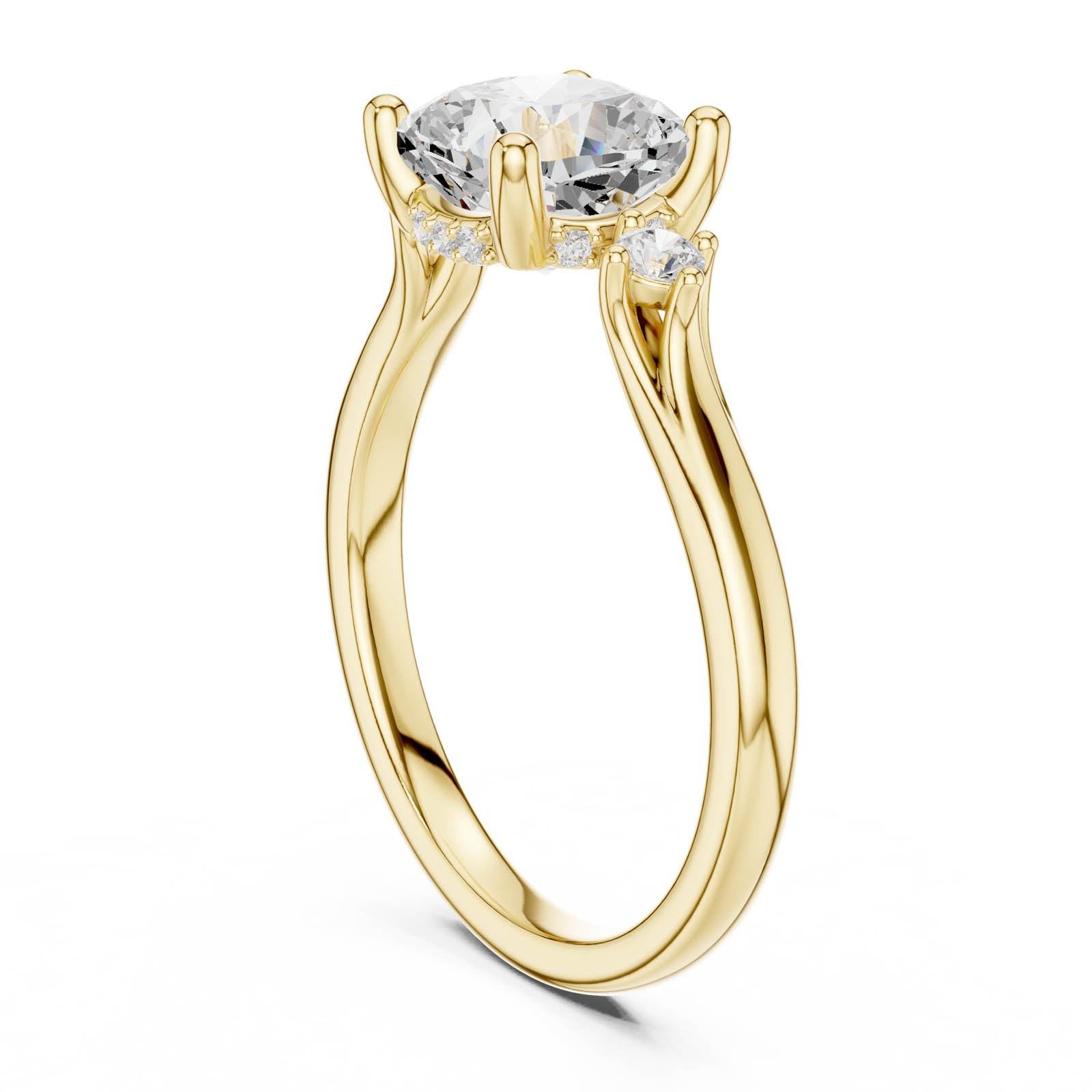 1.93 Ct. Cushion Cut Diamond Ring with Side Accent Stones (DDLR-970) 8