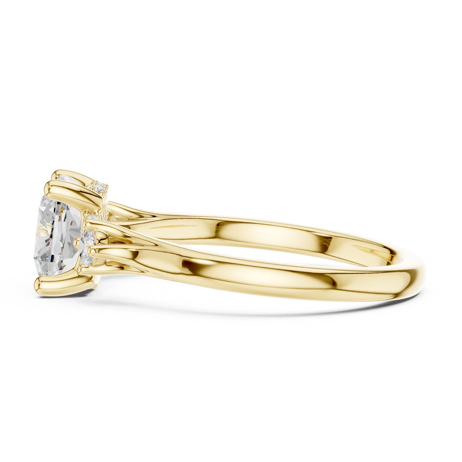 1.93 Ct. Cushion Cut Diamond Ring with Side Accent Stones (DDLR-970) 9