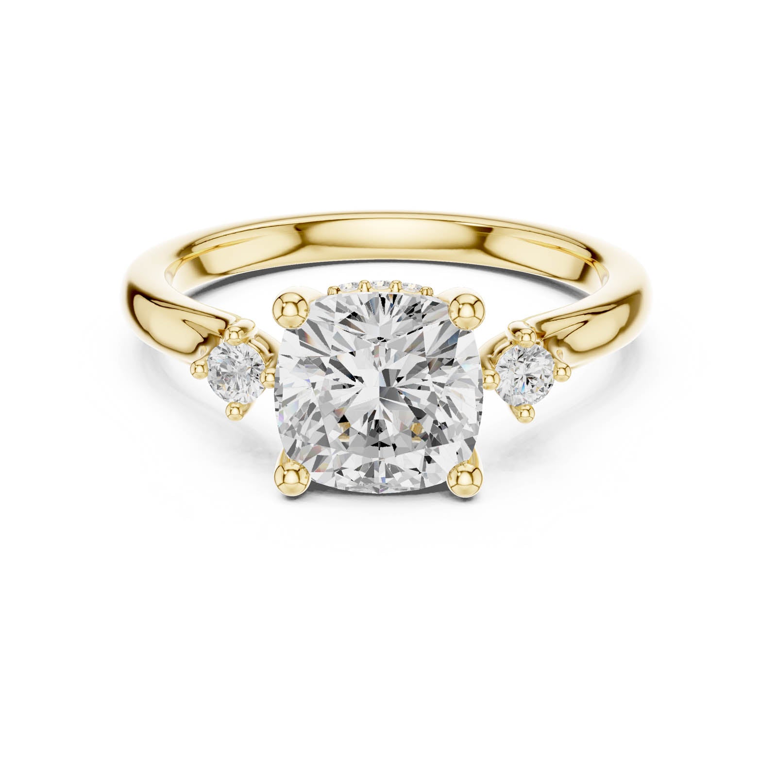 1.93 Ct. Cushion Cut Diamond Ring with Side Accent Stones (DDLR-970) 10