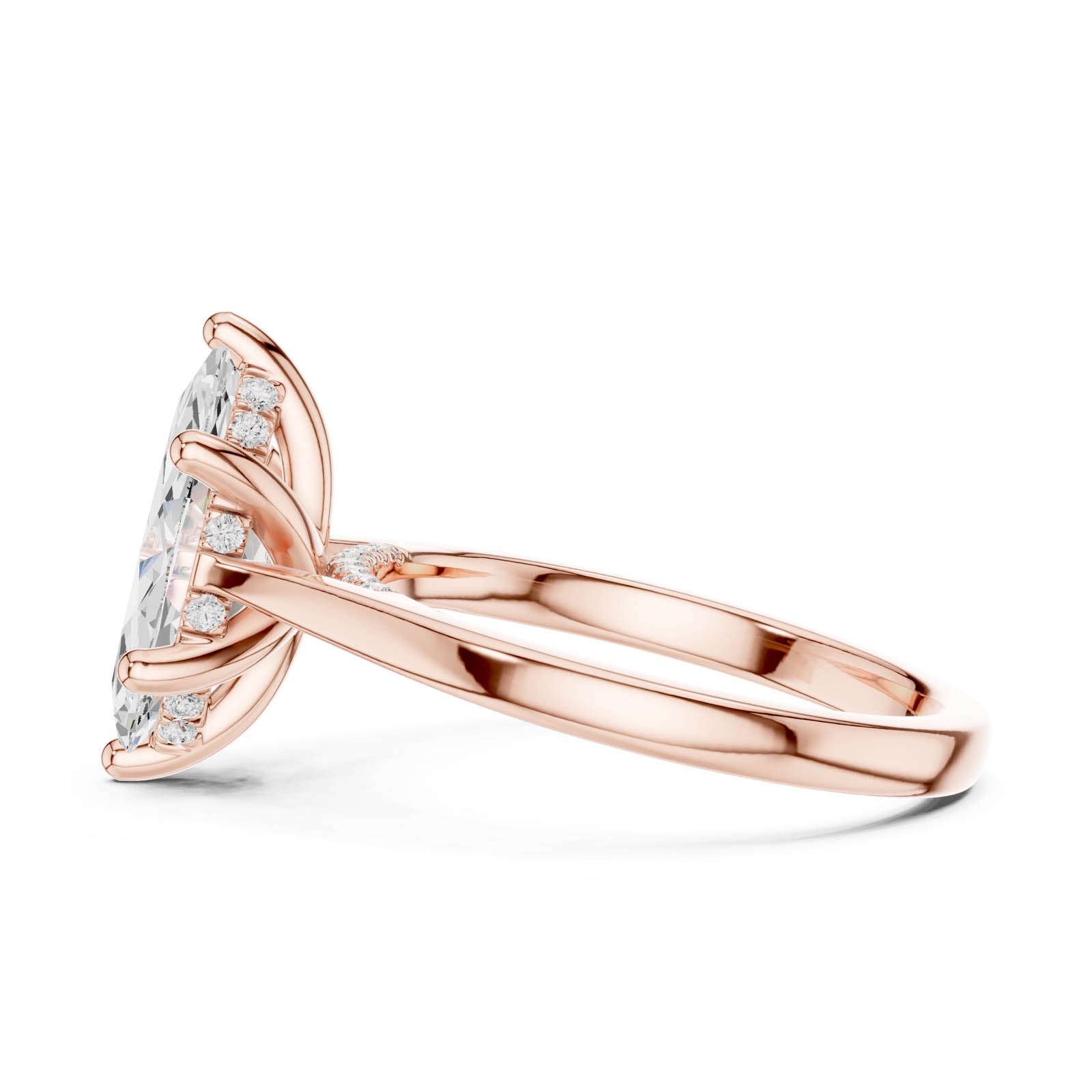 1.93 Ct. Marquise Diamond Ring with Hidden Halo and Pavé Bridge (DDLR-985) 3