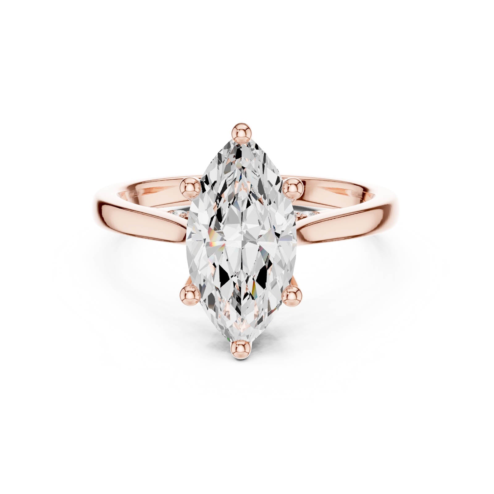 1.93 Ct. Marquise Diamond Ring with Hidden Halo and Pavé Bridge (DDLR-985) 4