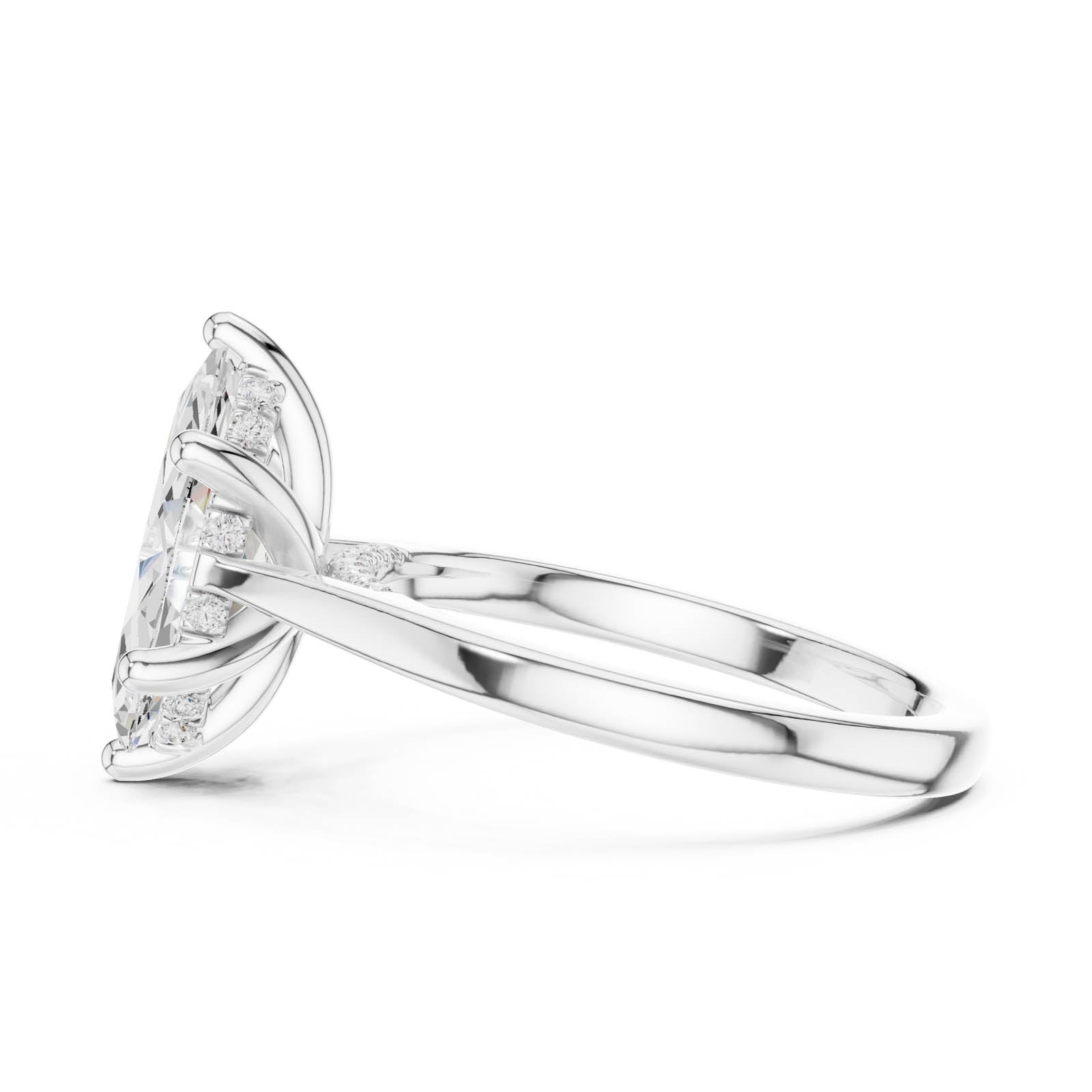 1.93 Ct. Marquise Diamond Ring with Hidden Halo and Pavé Bridge (DDLR-985) 10