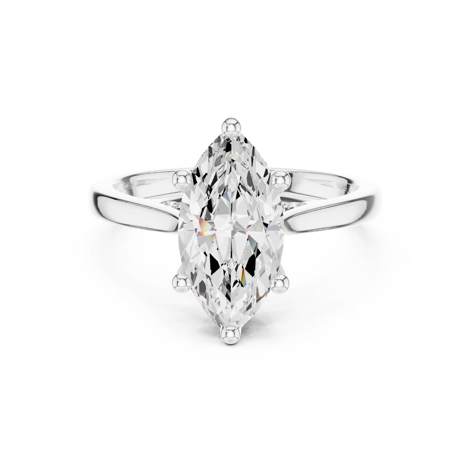 1.93 Ct. Marquise Diamond Ring with Hidden Halo and Pavé Bridge (DDLR-985) 1