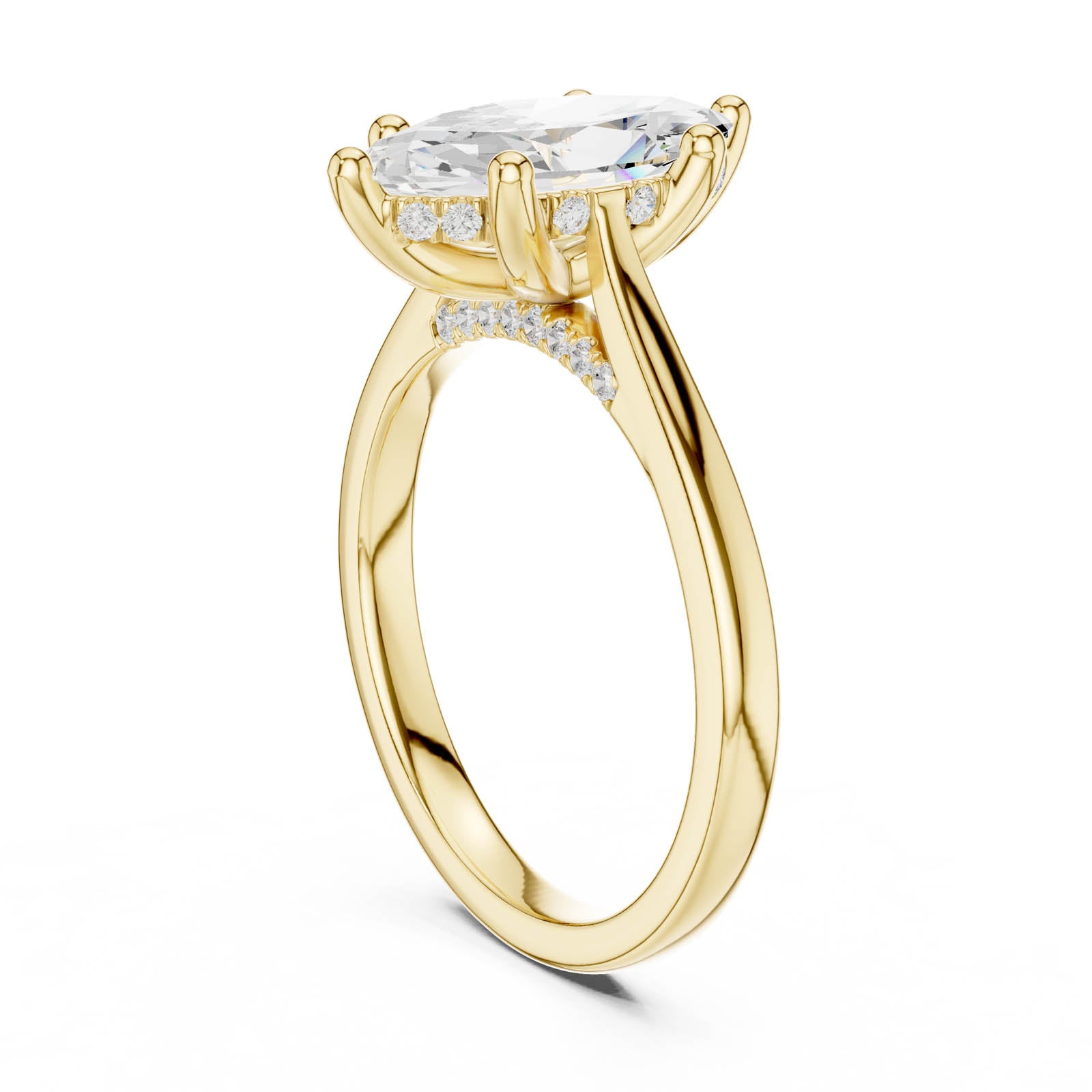 1.93 Ct. Marquise Diamond Ring with Hidden Halo and Pavé Bridge (DDLR-985) 5