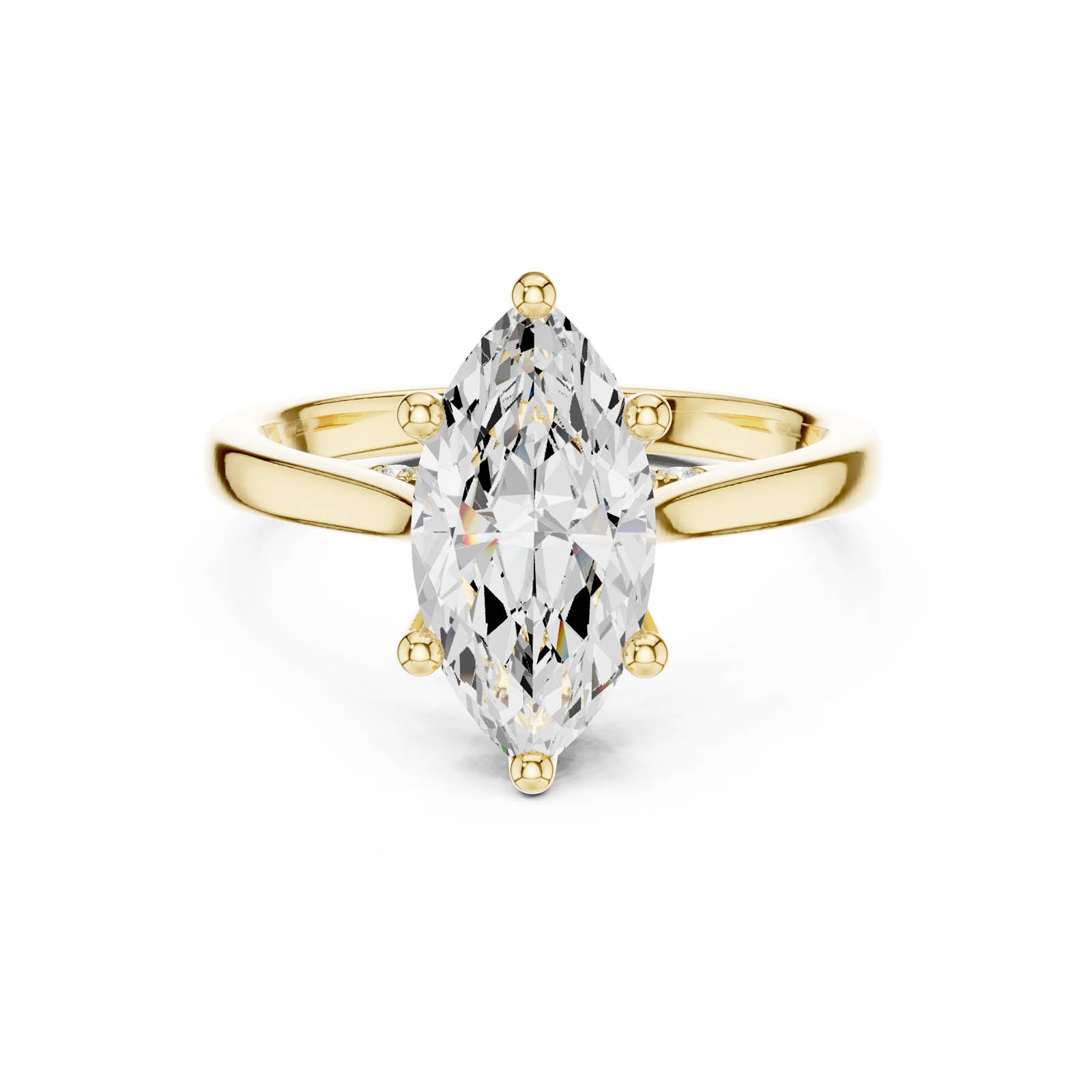1.93 Ct. Marquise Diamond Ring with Hidden Halo and Pavé Bridge (DDLR-985) 8