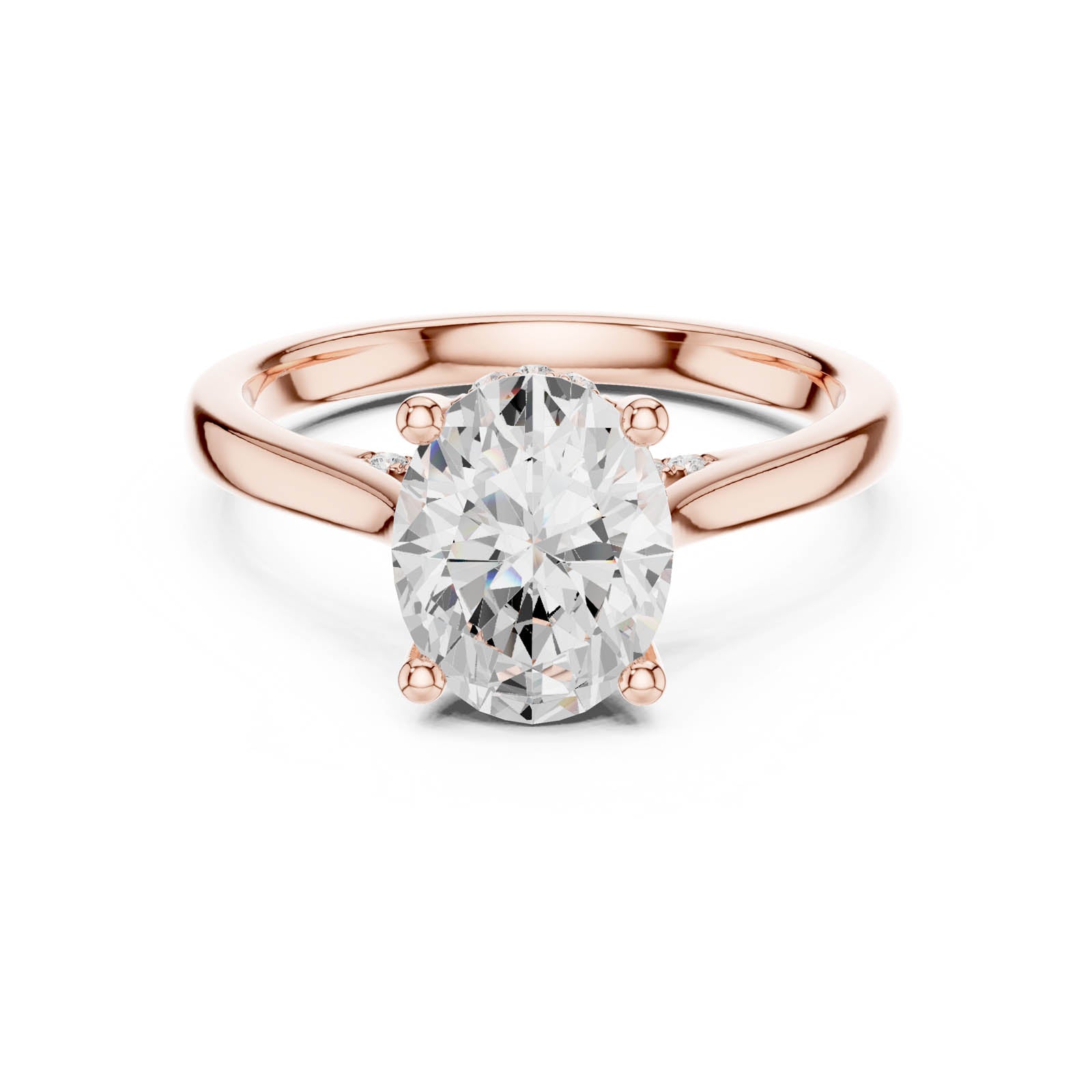 1.82 Ct. Oval Diamond Ring with Hidden Halo and Pavé Bridge (DDLR-986) 8