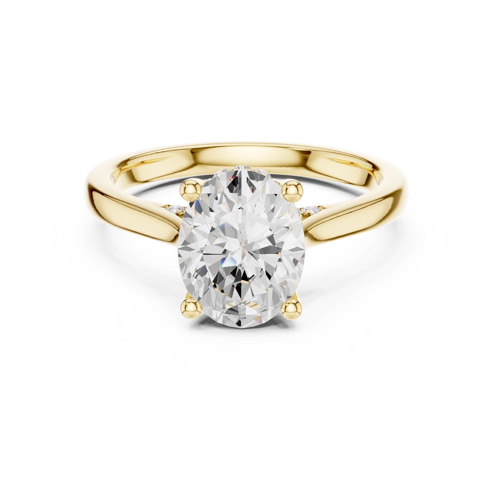 1.82 Ct. Oval Diamond Ring with Hidden Halo and Pavé Bridge (DDLR-986) 6