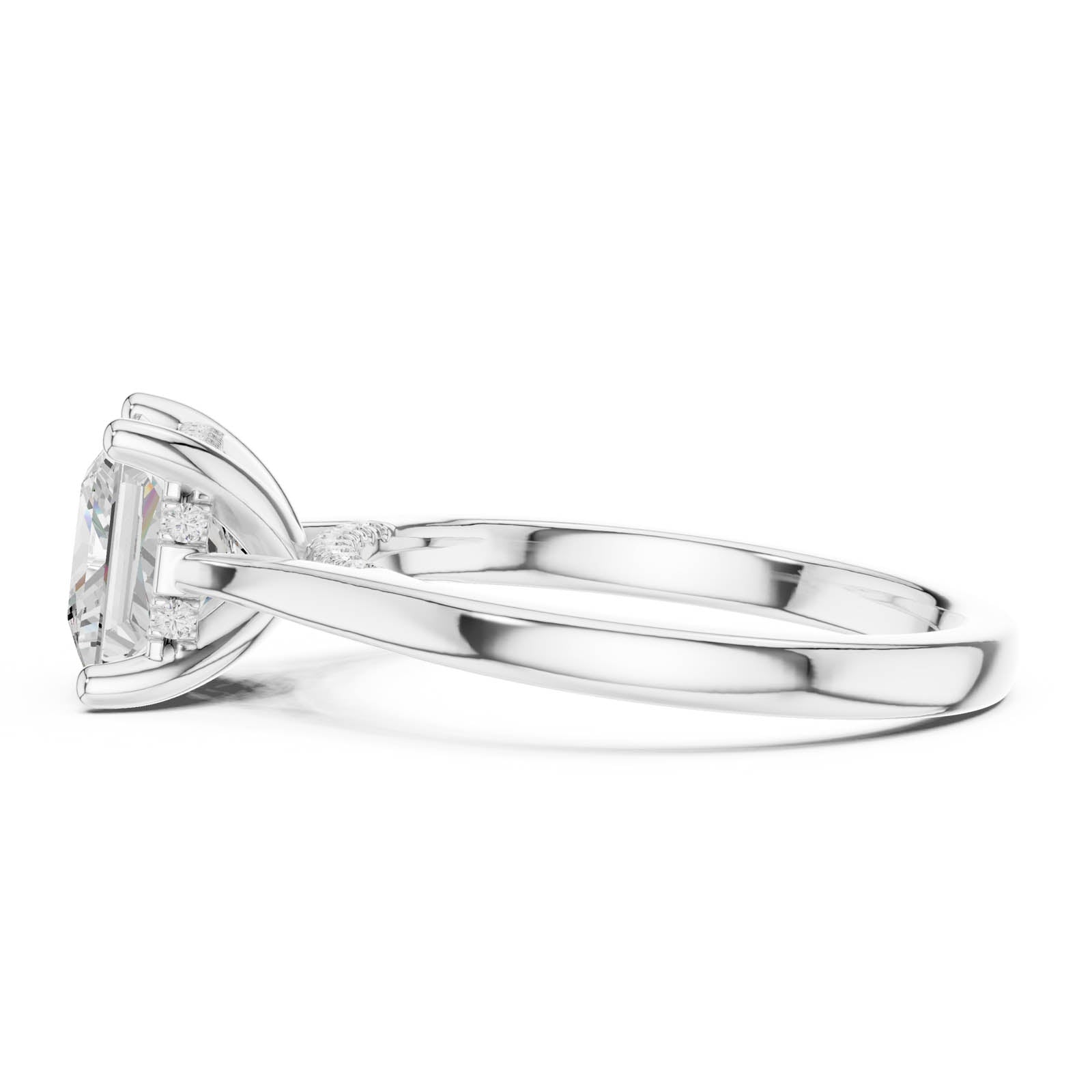 2.29 Ct. Princess Cut Diamond Ring with Hidden Halo and Pavé Bridge (DDLR-988) 7