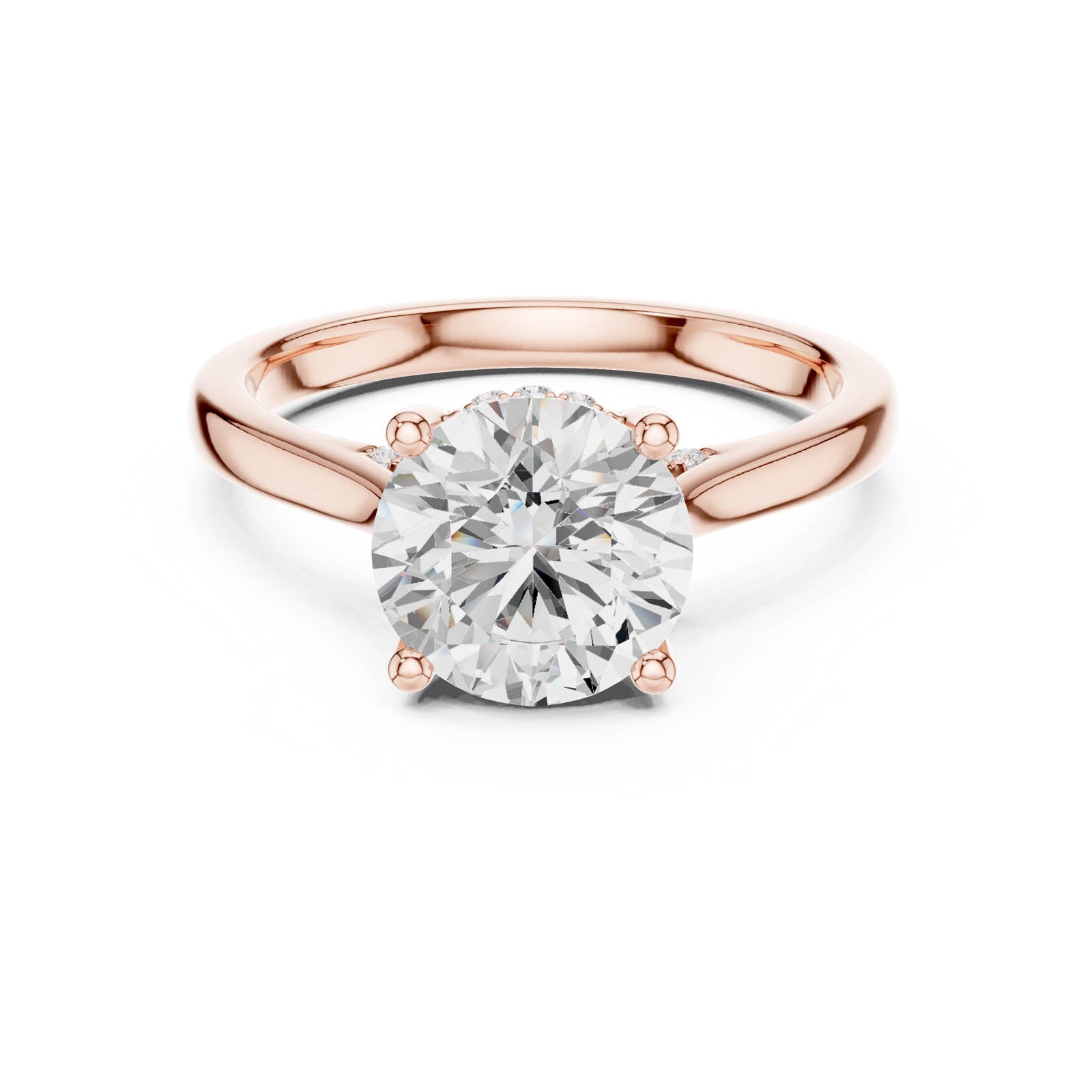 2.13 Ct. Round Diamond Ring with Hidden Halo and Pavé Bridge (DDLR-991) 9