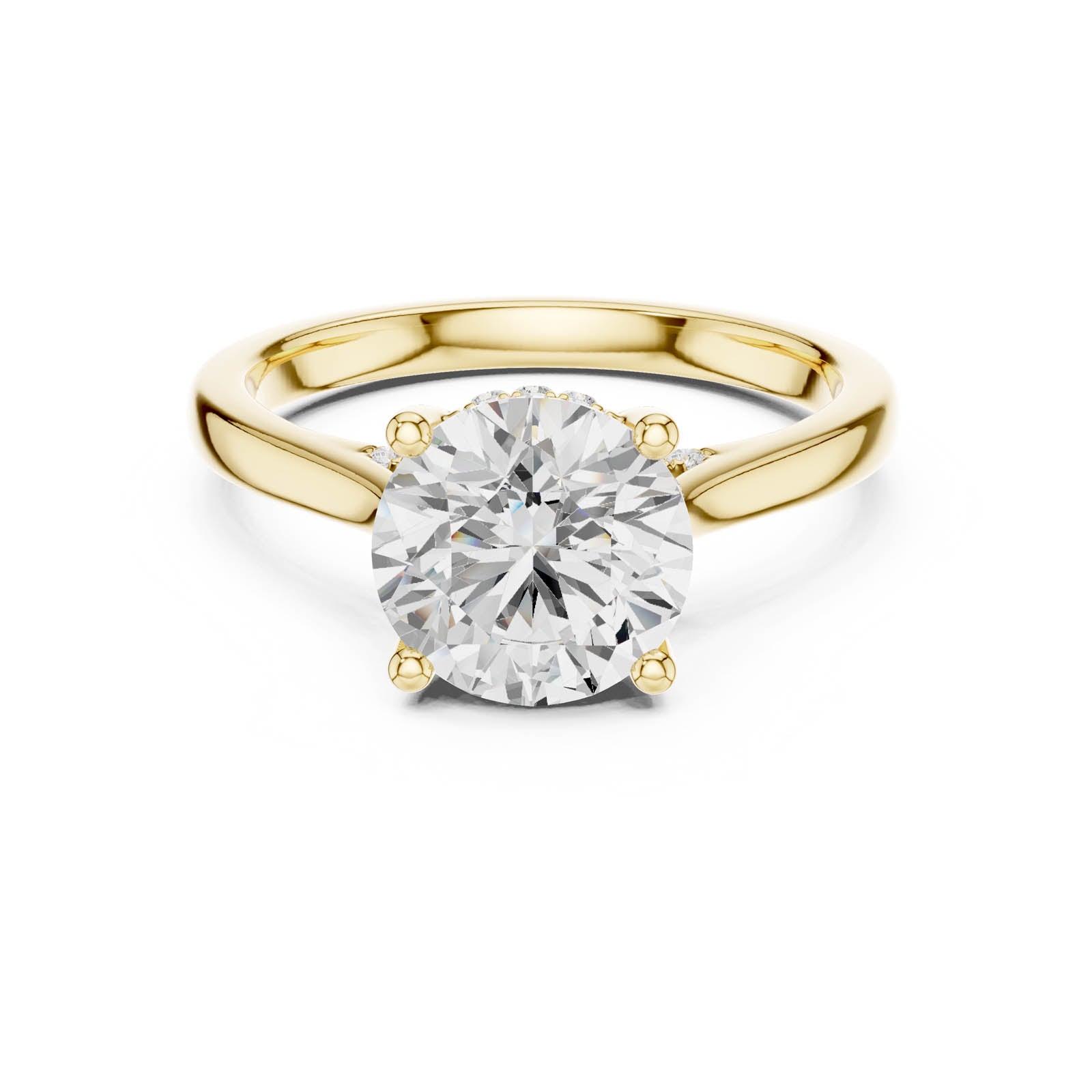 2.13 Ct. Round Diamond Ring with Hidden Halo and Pavé Bridge (DDLR-991) 11