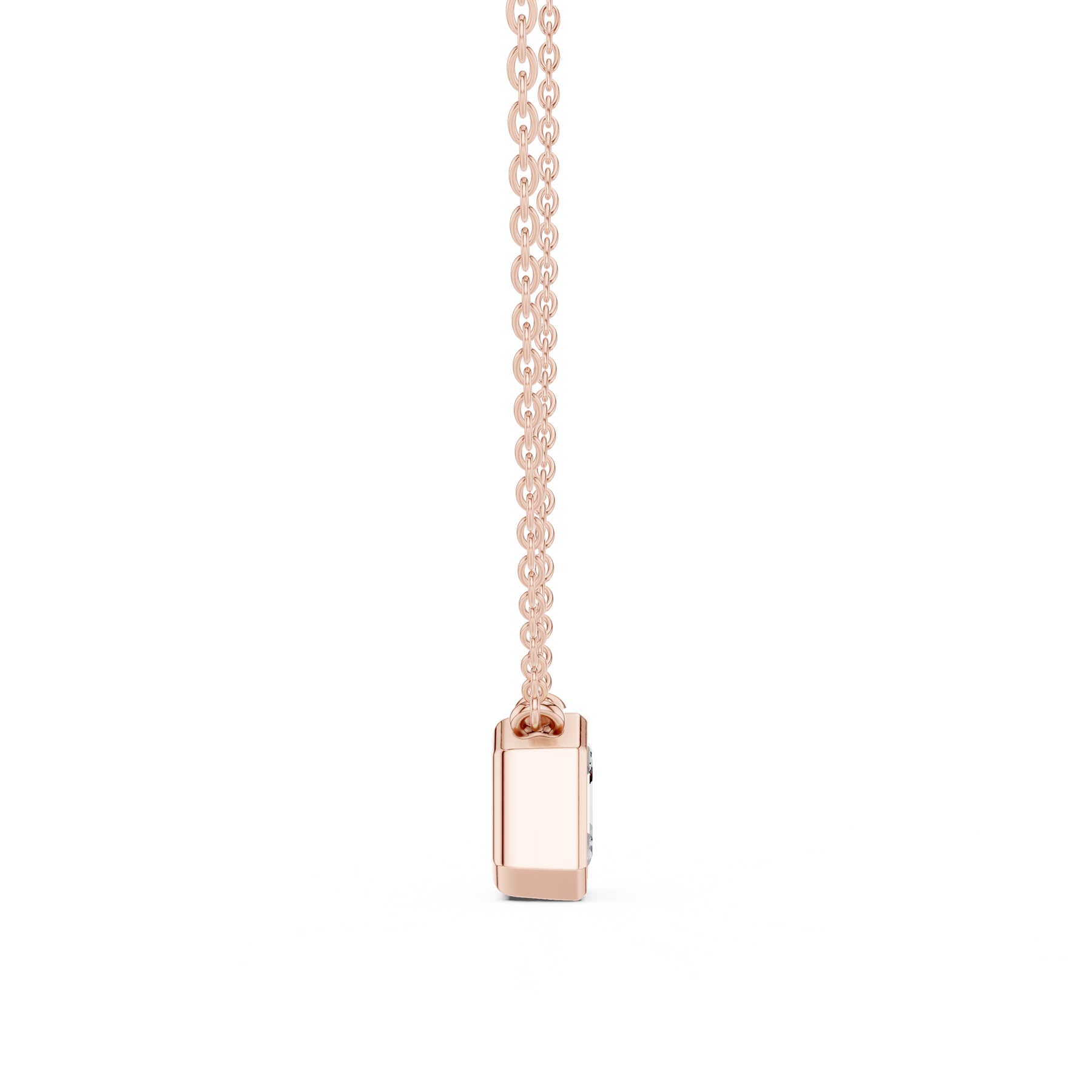 2.50 Ct. Asscher Cut Diamond Solitaire Necklace with Bezel Setting (DDPO-007 - AC) 4