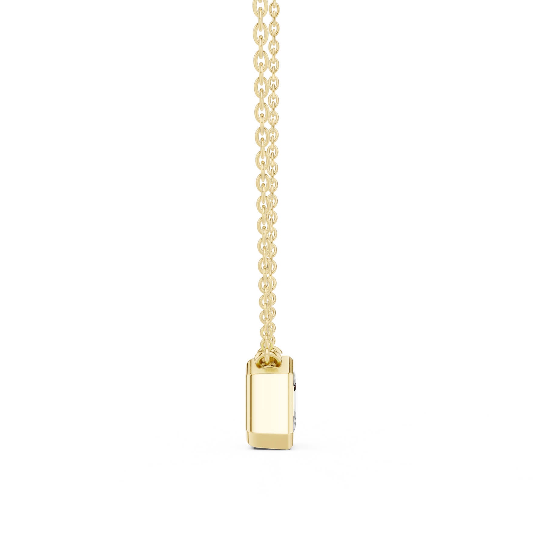 2.50 Ct. Asscher Cut Diamond Solitaire Necklace with Bezel Setting (DDPO-007 - AC) 6