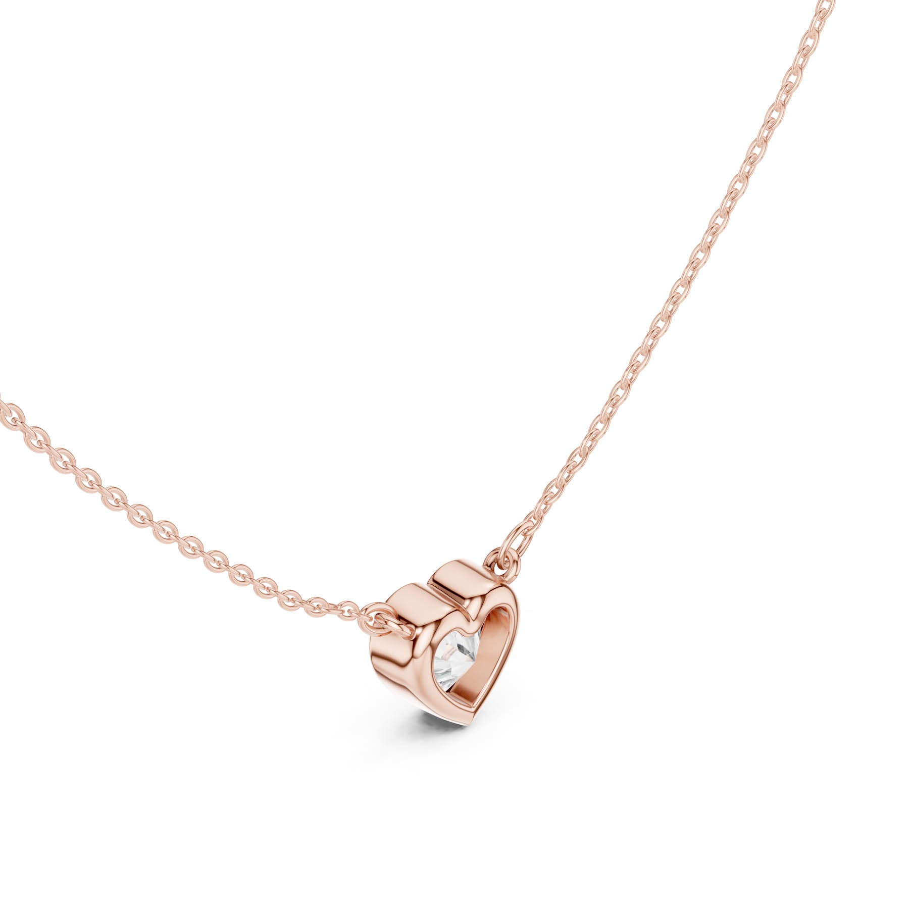 2.50 Ct. Heart Shape Diamond Solitaire Necklace with Bezel Setting (DDPO-007 - HR) 3