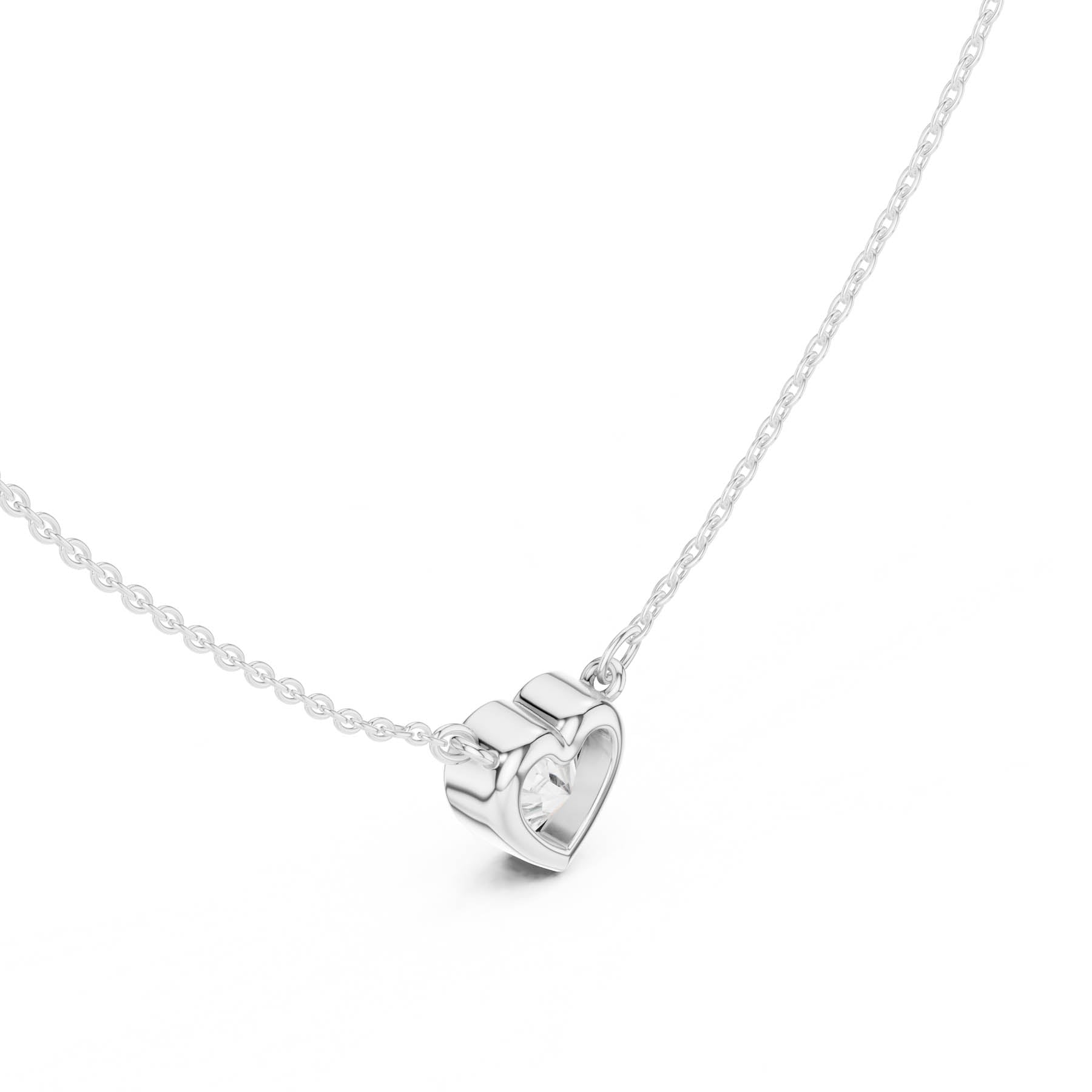 2.50 Ct. Heart Shape Diamond Solitaire Necklace with Bezel Setting (DDPO-007 - HR) 4