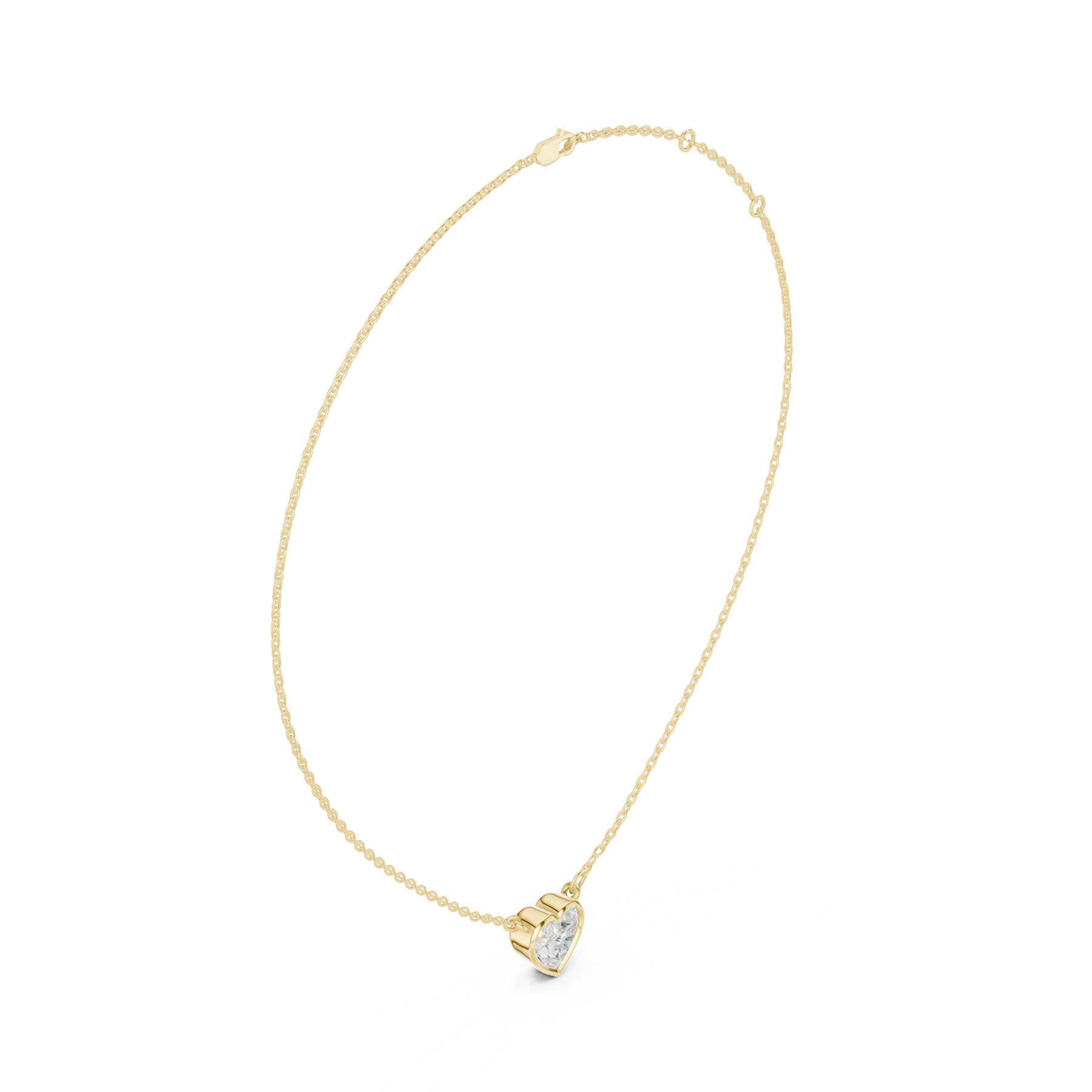 2.50 Ct. Heart Shape Diamond Solitaire Necklace with Bezel Setting (DDPO-007 - HR) 5