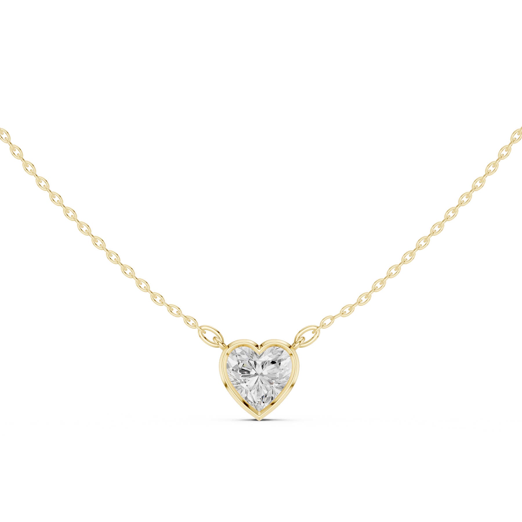 2.50 Ct. Heart Shape Diamond Solitaire Necklace with Bezel Setting (DDPO-007 - HR) 12