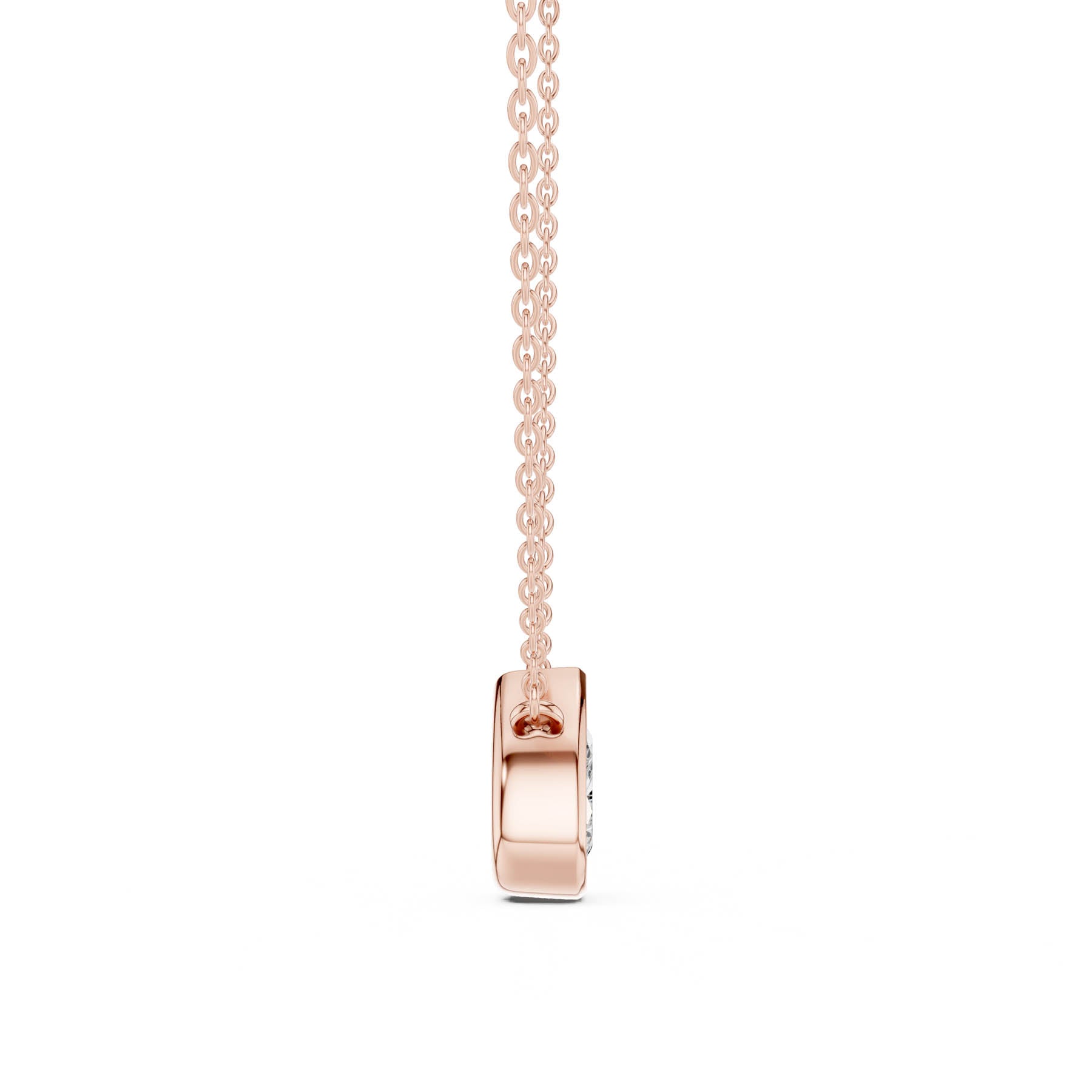 2.50 Ct. Pear Cut Diamond Solitaire Necklace with Bezel Setting (DDPO-007 - PE) 12