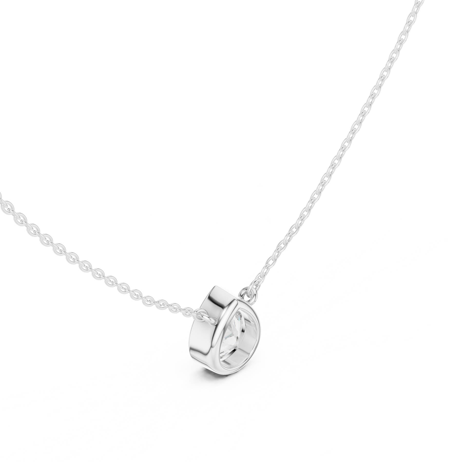 2.50 Ct. Pear Cut Diamond Solitaire Necklace with Bezel Setting (DDPO-007 - PE) 6