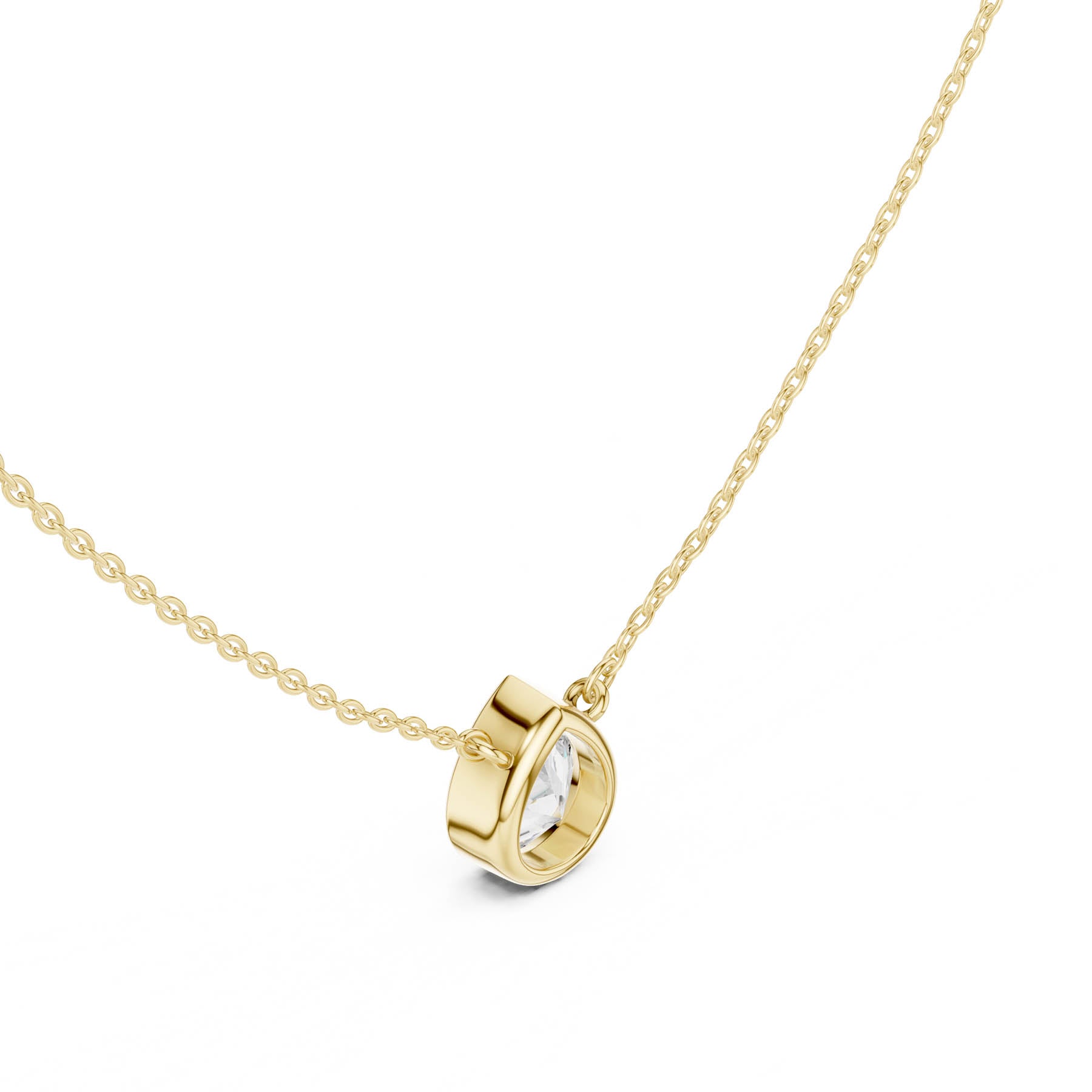 2.50 Ct. Pear Cut Diamond Solitaire Necklace with Bezel Setting (DDPO-007 - PE) 8