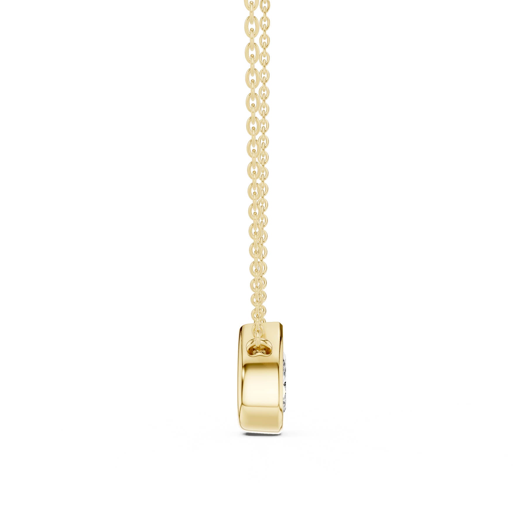 2.50 Ct. Pear Cut Diamond Solitaire Necklace with Bezel Setting (DDPO-007 - PE) 9