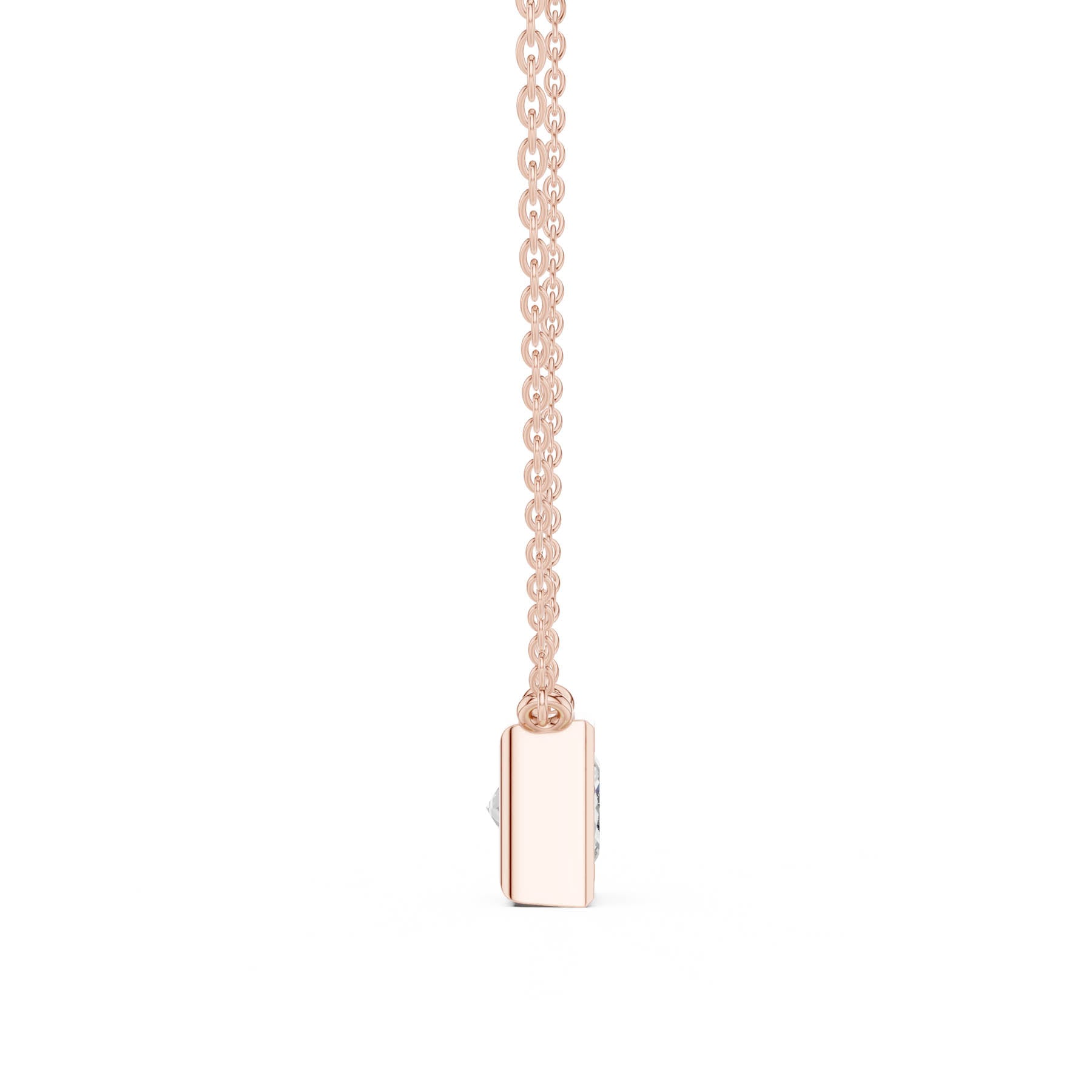 2.50 Ct. Princess Cut Diamond Solitaire Necklace with Bezel Setting (DDPO-007 - PR) 9