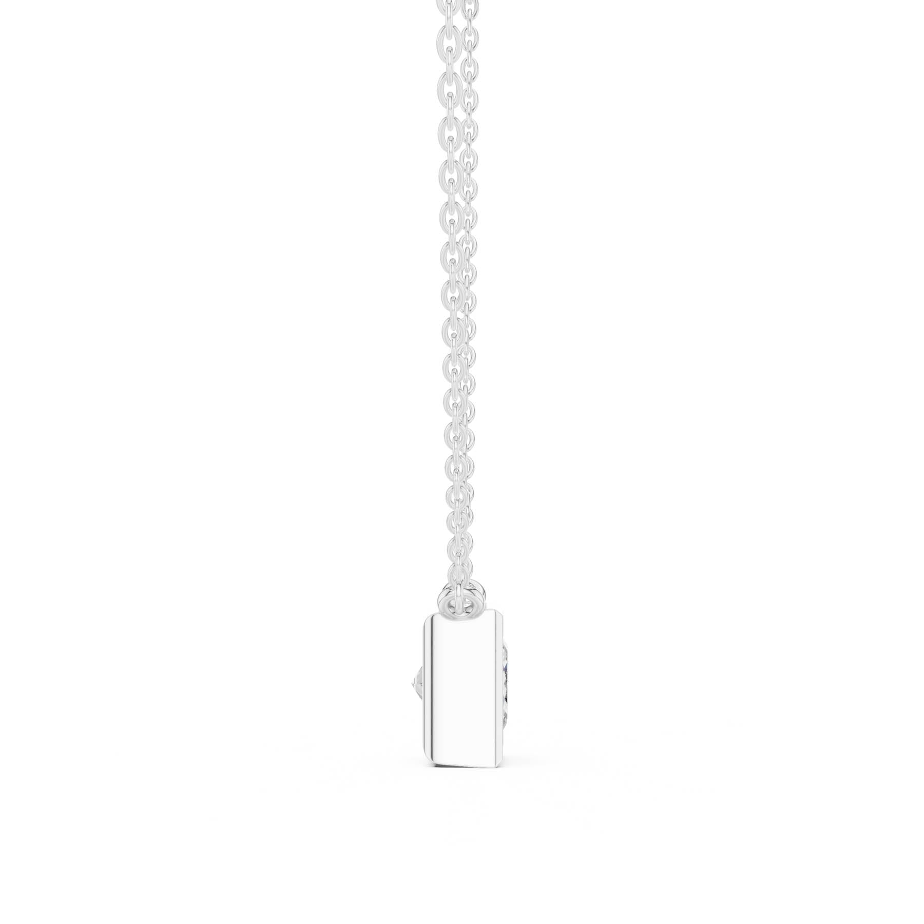 2.50 Ct. Princess Cut Diamond Solitaire Necklace with Bezel Setting (DDPO-007 - PR) 4