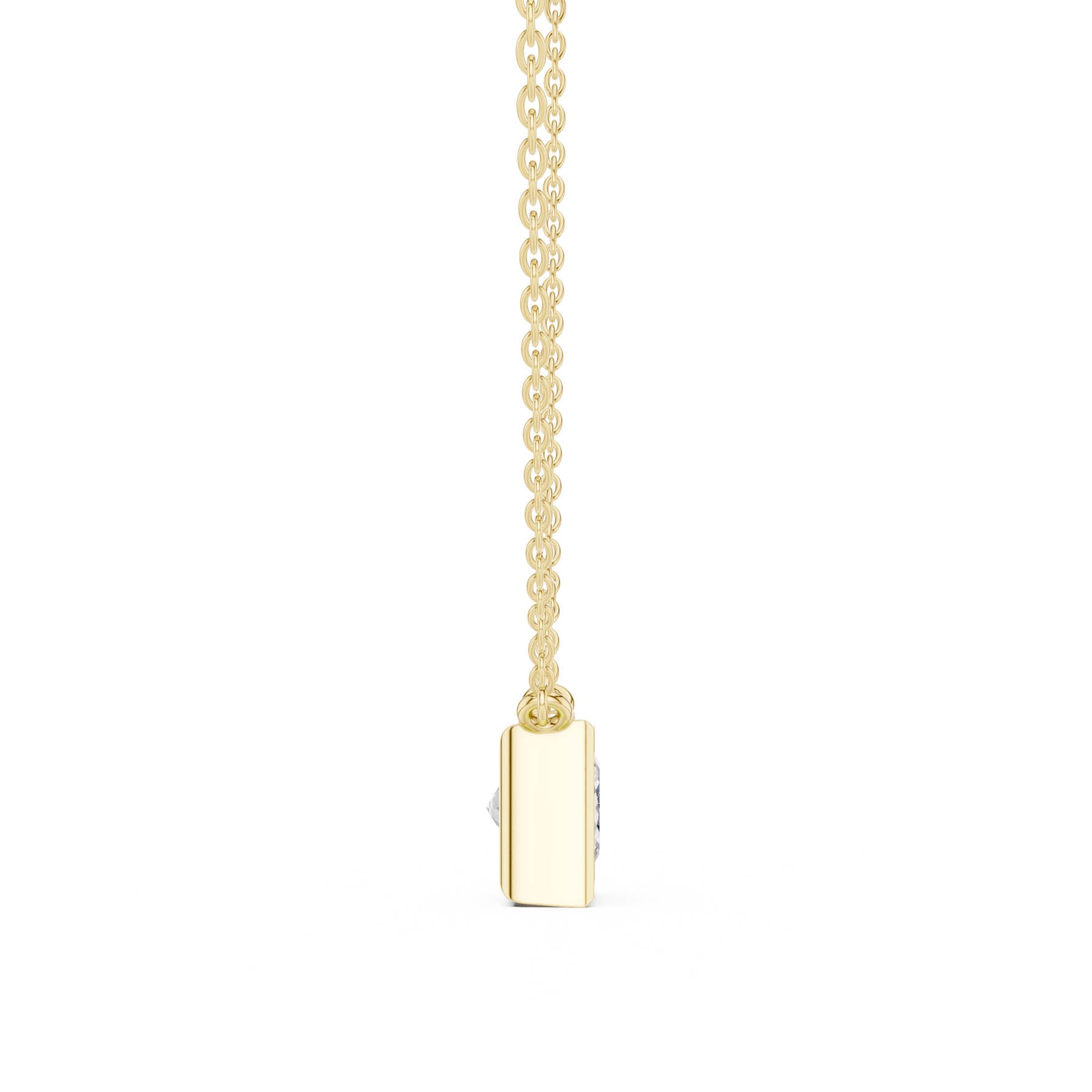 2.50 Ct. Princess Cut Diamond Solitaire Necklace with Bezel Setting (DDPO-007 - PR) 6