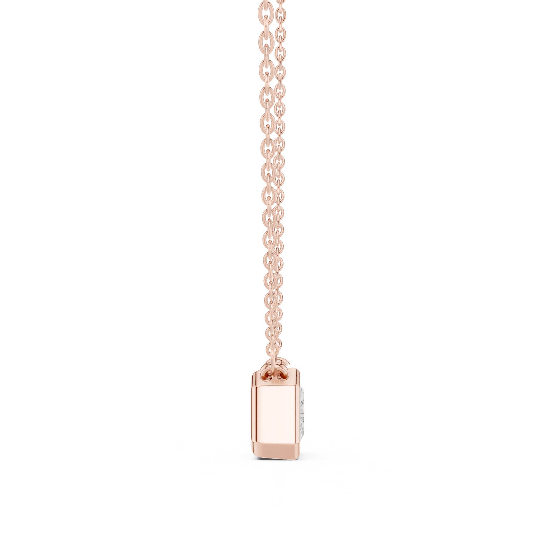 2.50 Ct. Radiant Cut Diamond Solitaire Necklace with Bezel Setting (DDPO-007 - RA) 12