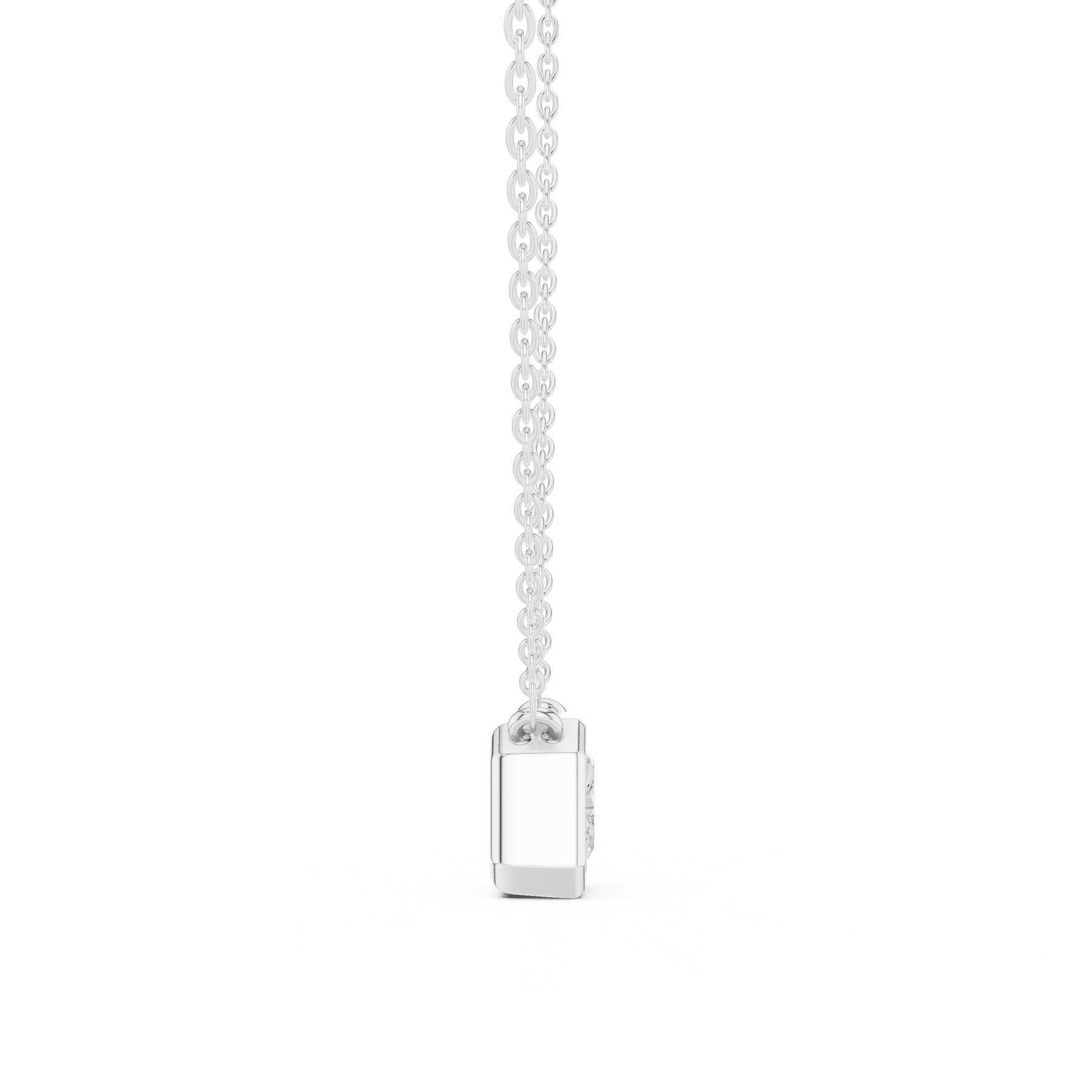 2.50 Ct. Radiant Cut Diamond Solitaire Necklace with Bezel Setting (DDPO-007 - RA) 7
