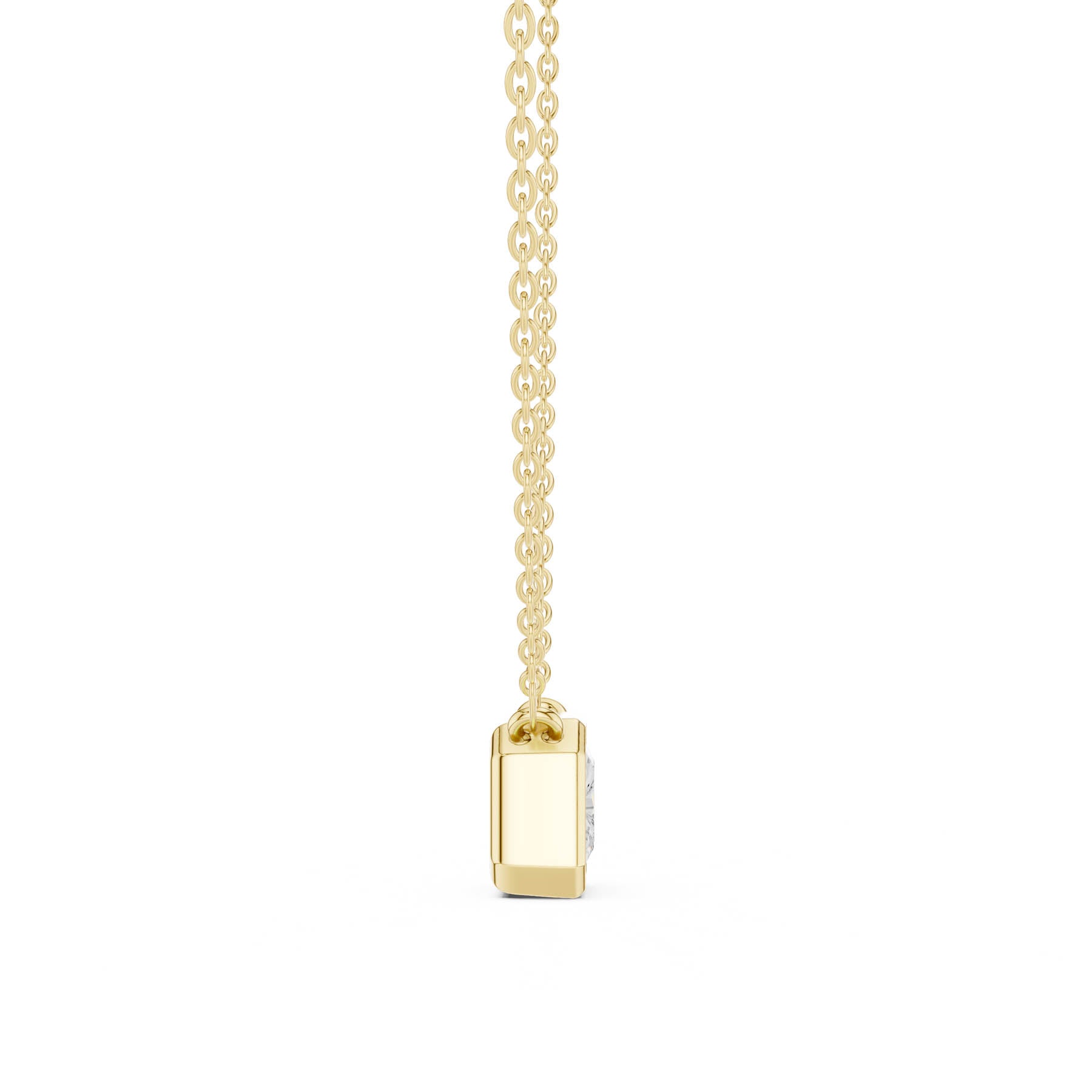 2.50 Ct. Radiant Cut Diamond Solitaire Necklace with Bezel Setting (DDPO-007 - RA) 9