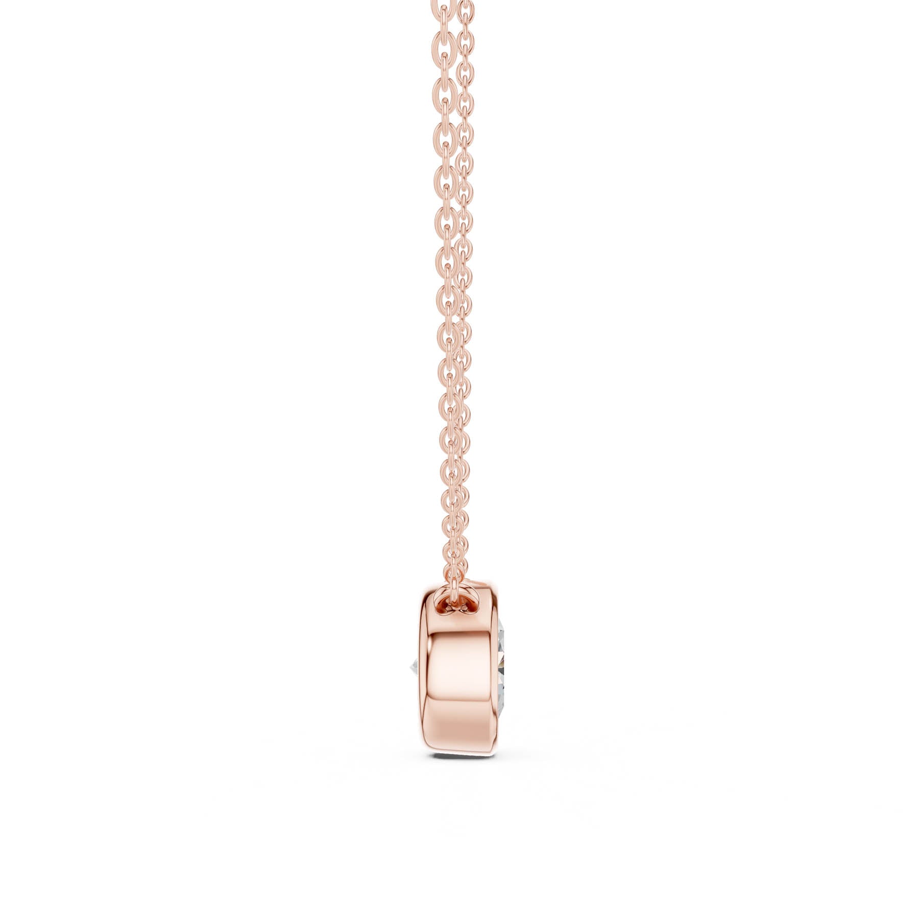 2.50 Ct. Round Diamond Solitaire Necklace with Bezel Setting (DDPO-007 - RD) 8