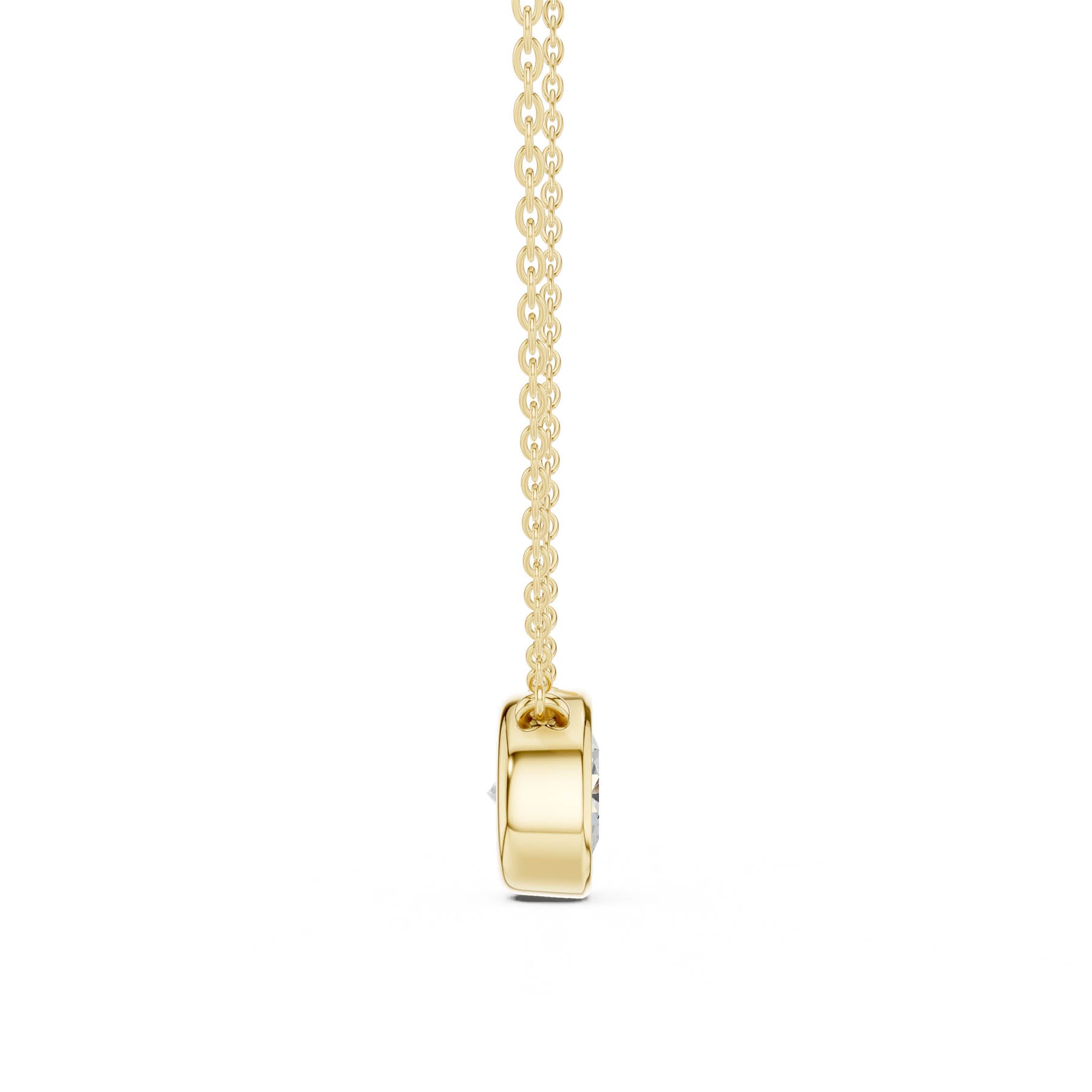 2.50 Ct. Round Diamond Solitaire Necklace with Bezel Setting (DDPO-007 - RD) 5