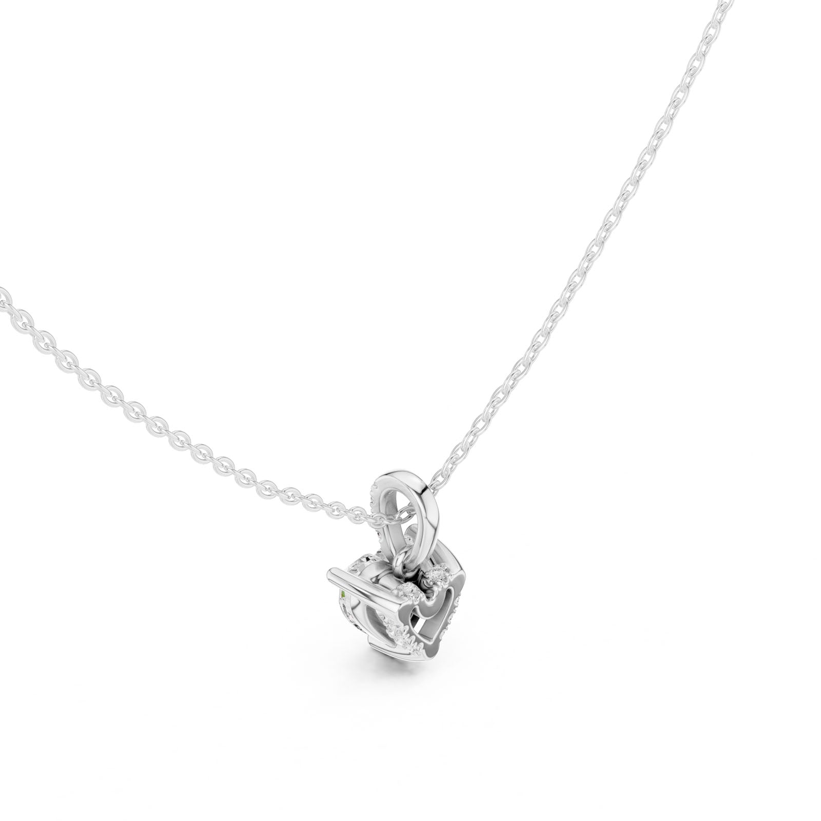 1.60 Ct. Heart Shape Diamond Pendant Necklace with Pavé Bail (DDPO-009 - HR) 8