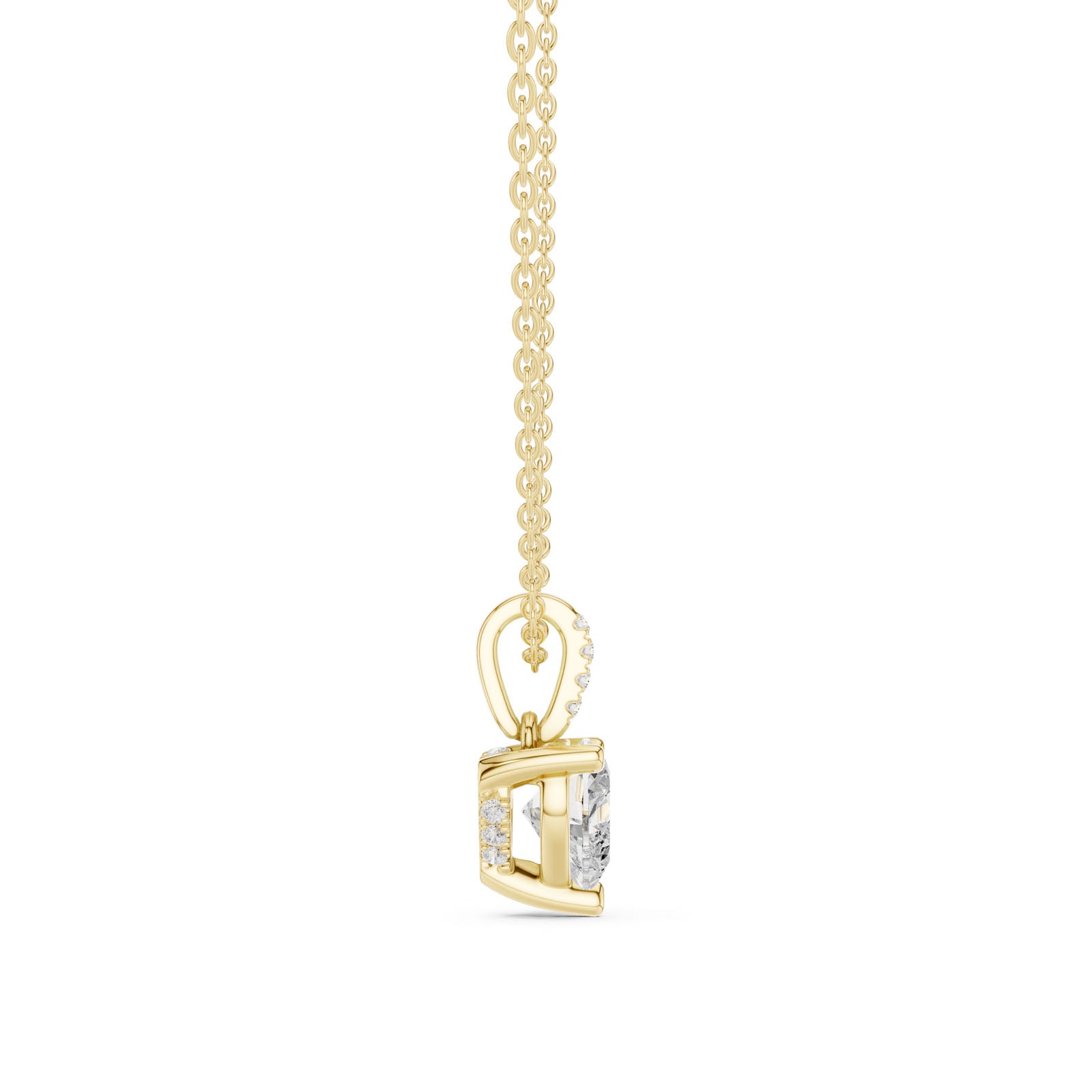 1.60 Ct. Heart Shape Diamond Pendant Necklace with Pavé Bail (DDPO-009 - HR) 4