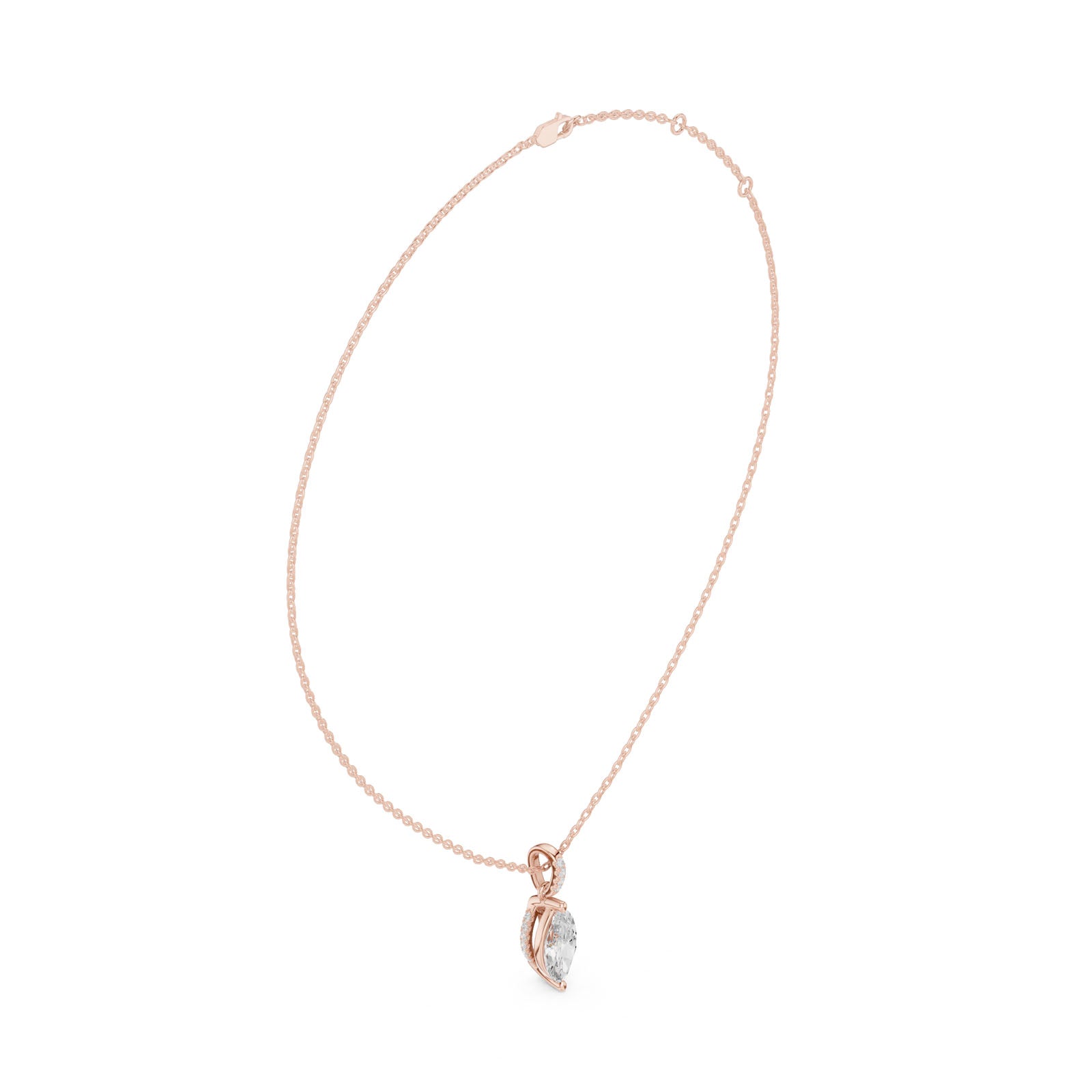 1.65 Ct. Marquise Cut Diamond Pendant Necklace with Pavé Bail (DDPO-009 - MQ) 12