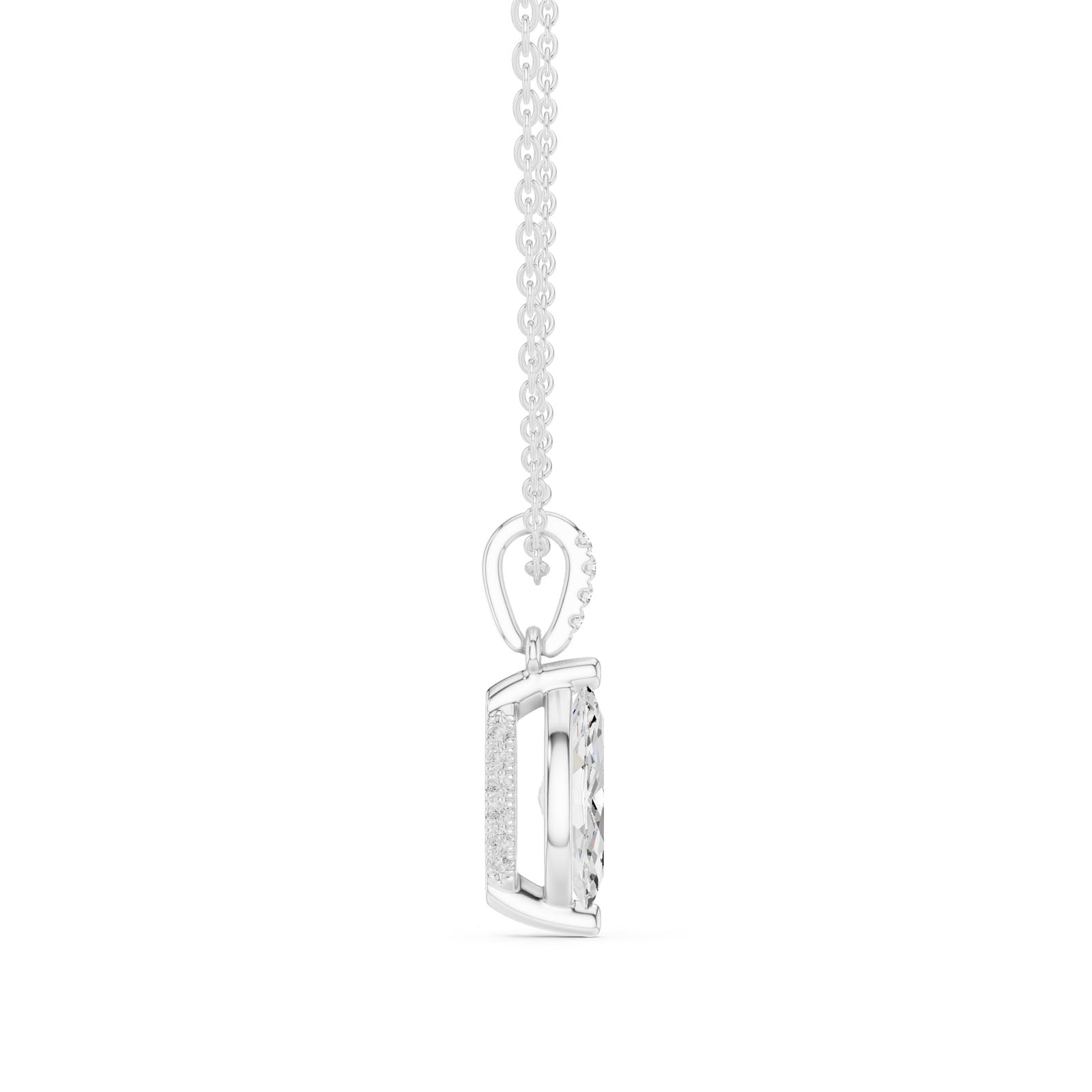1.65 Ct. Marquise Cut Diamond Pendant Necklace with Pavé Bail (DDPO-009 - MQ) 4