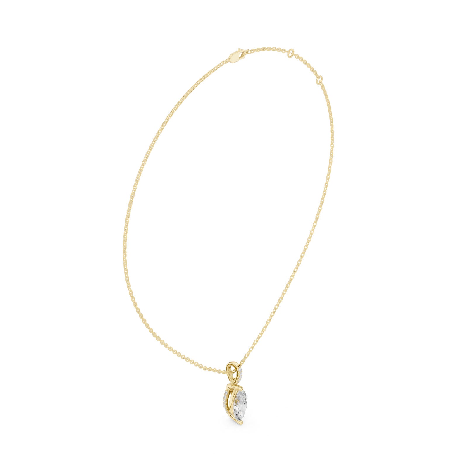 1.65 Ct. Marquise Cut Diamond Pendant Necklace with Pavé Bail (DDPO-009 - MQ)