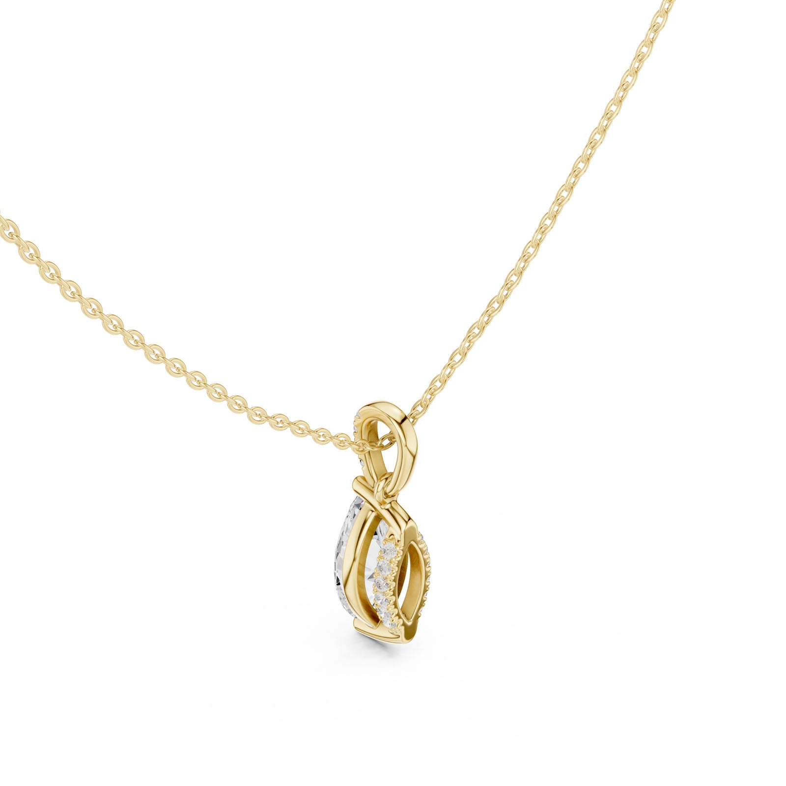 1.65 Ct. Marquise Cut Diamond Pendant Necklace with Pavé Bail (DDPO-009 - MQ) 10