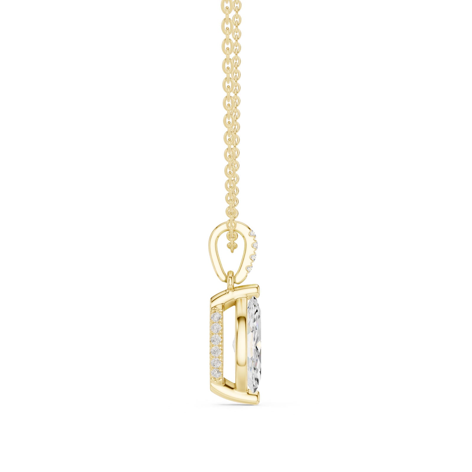 1.65 Ct. Marquise Cut Diamond Pendant Necklace with Pavé Bail (DDPO-009 - MQ) 11