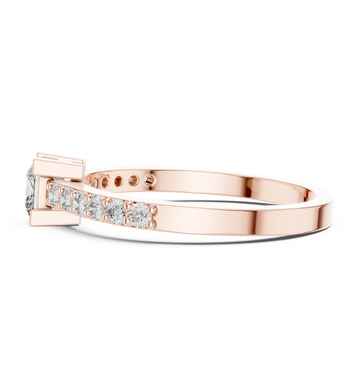 .58 Ct. Princess Cut Diamond Solitaire Ring with Diamond-Set Band (DJHGHF) 12