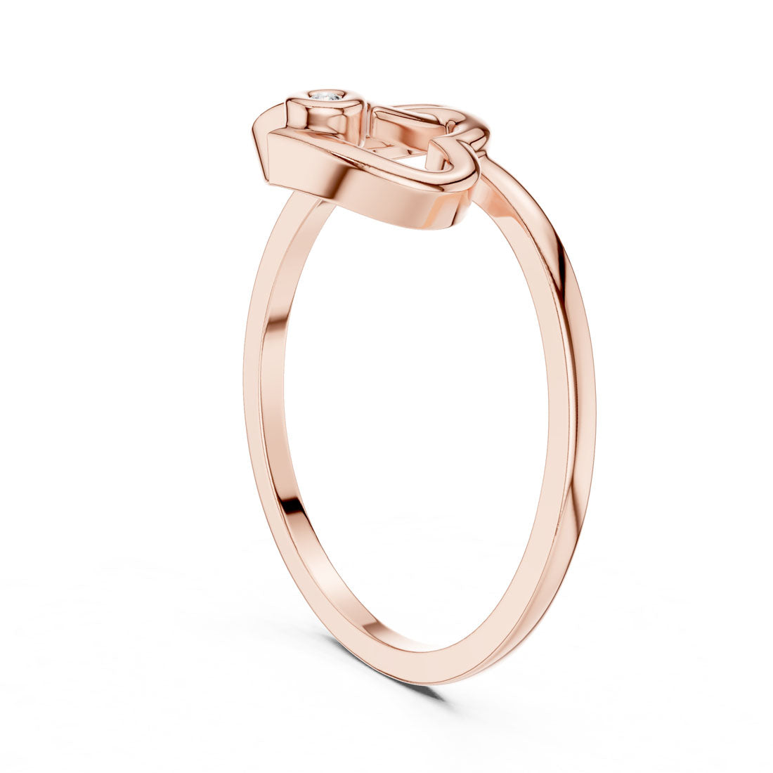 .01 Ct. Geometric Double Heart Diamond Ring (DR-5588) 9