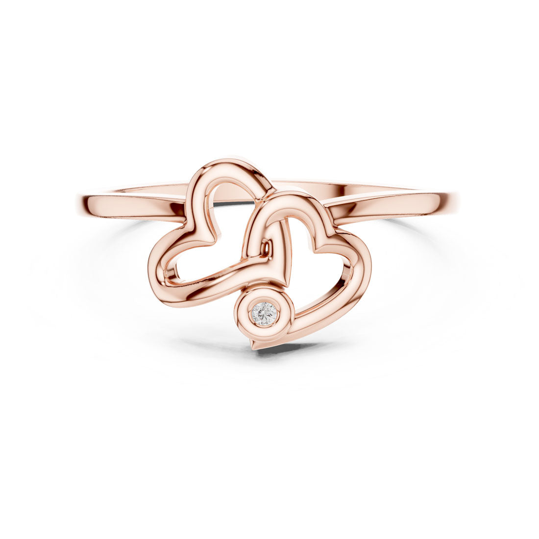 .01 Ct. Geometric Double Heart Diamond Ring (DR-5588)