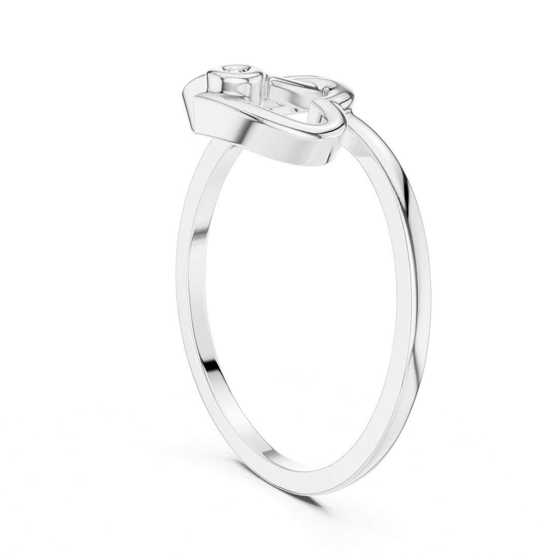 .01 Ct. Geometric Double Heart Diamond Ring (DR-5588) 10