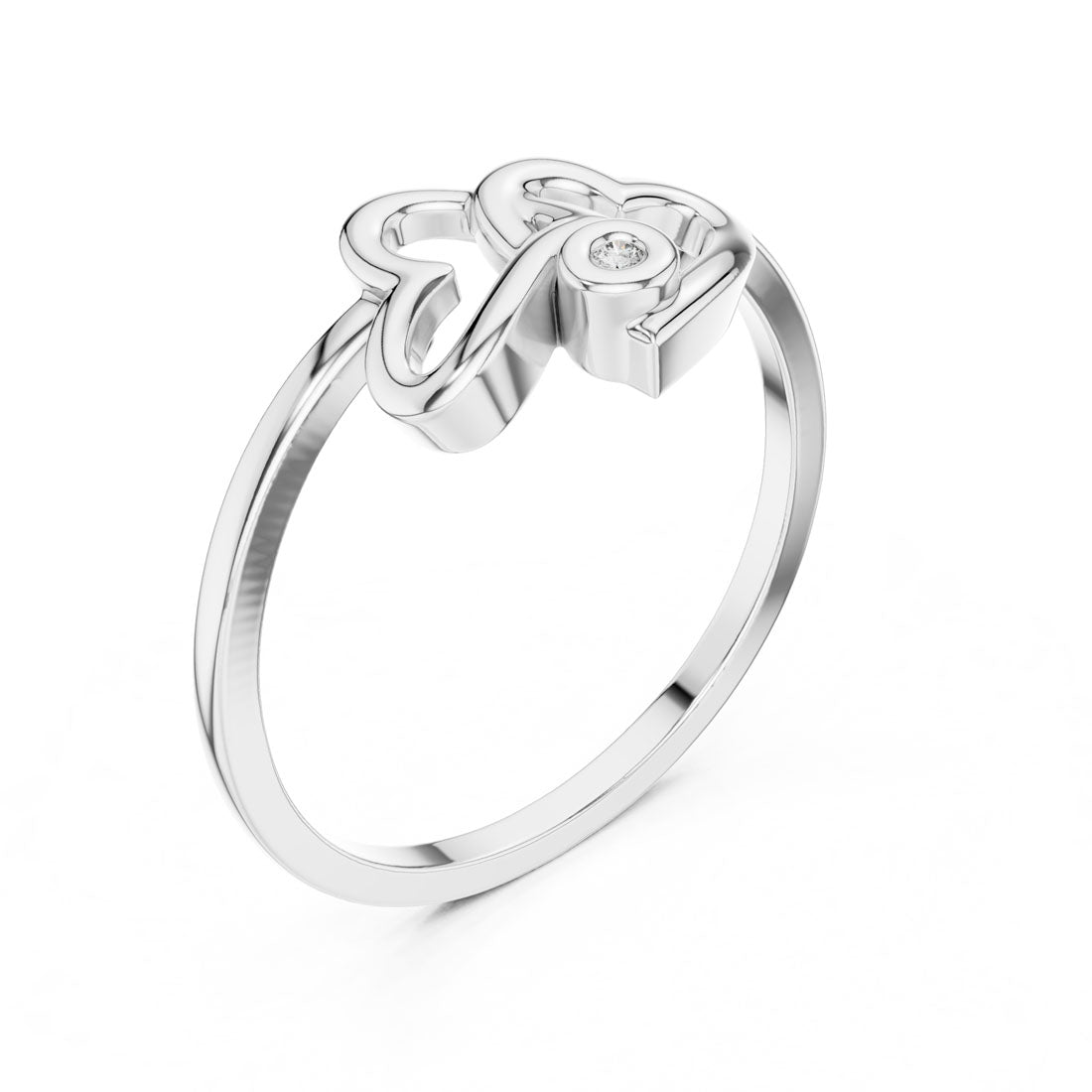 .01 Ct. Geometric Double Heart Diamond Ring (DR-5588) 8