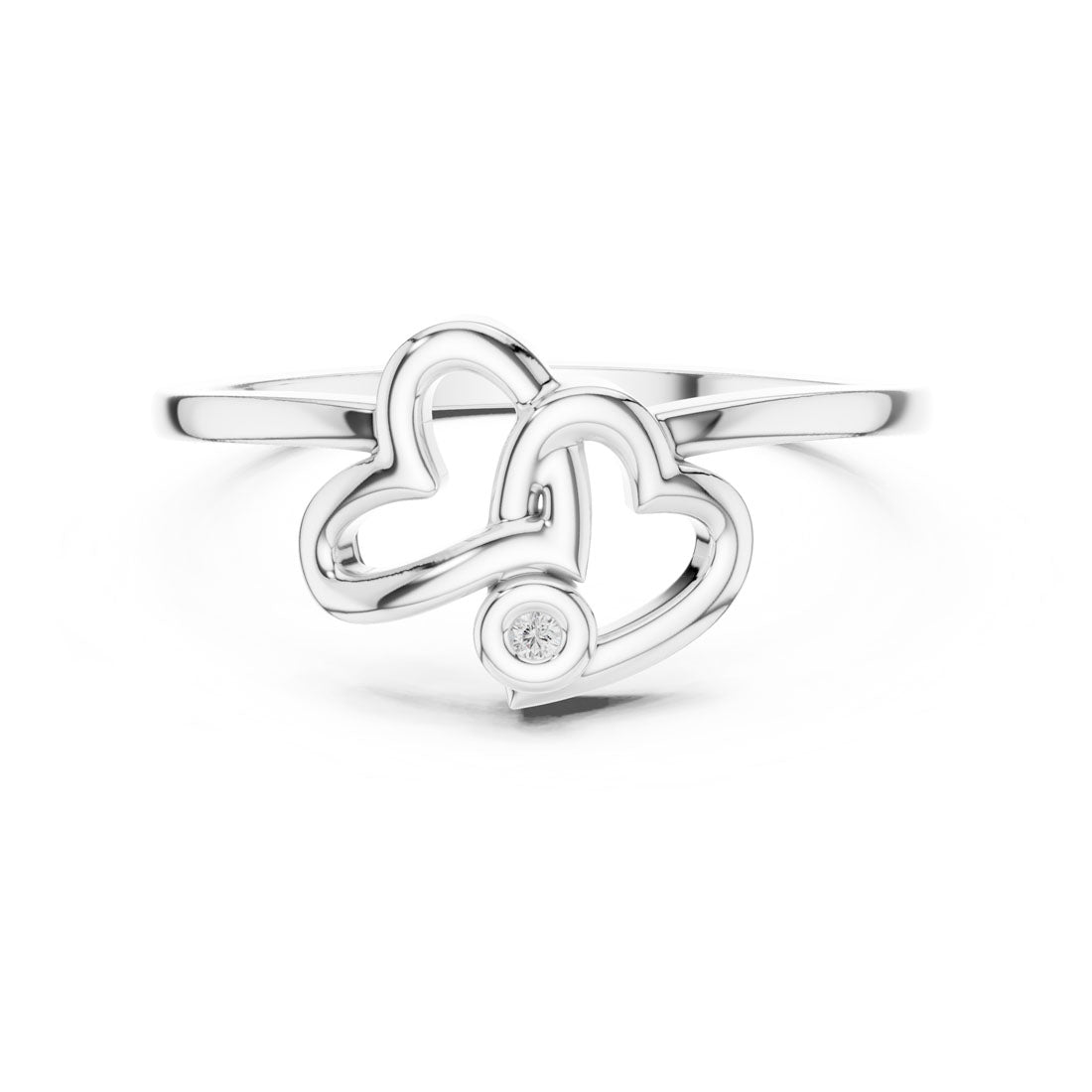 .01 Ct. Geometric Double Heart Diamond Ring (DR-5588) 7