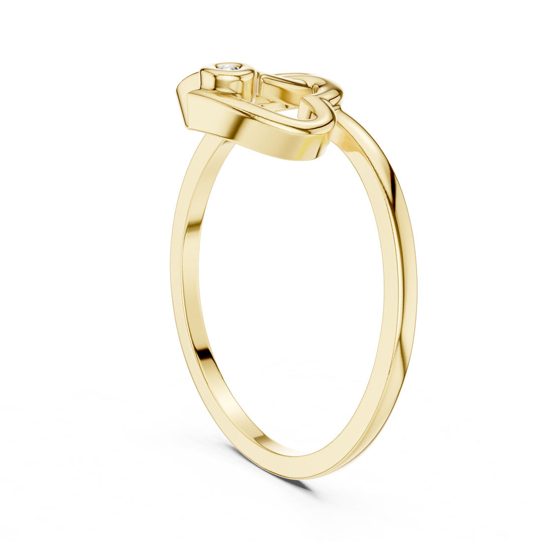 .01 Ct. Geometric Double Heart Diamond Ring (DR-5588) 3
